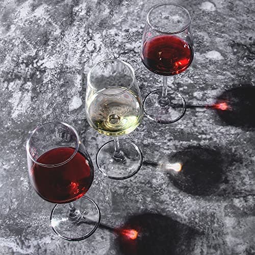 Durable Red & White Wine Glasses Set of 8, 12 oz for Weddings & Parties