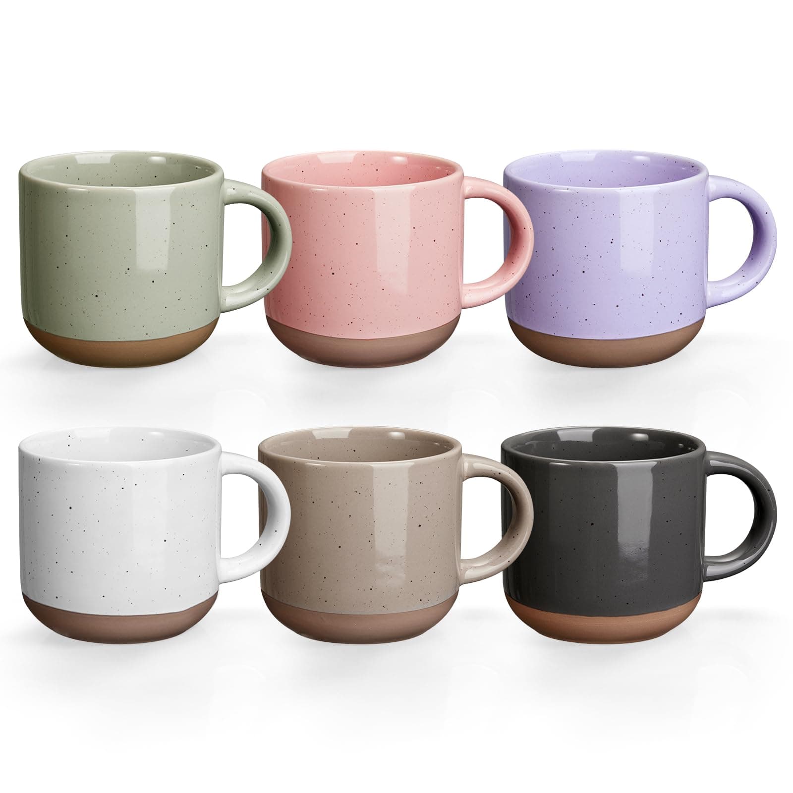 Morandi Color Ceramic Espresso Cups Set of 6, Microwave & Dishwasher Safe