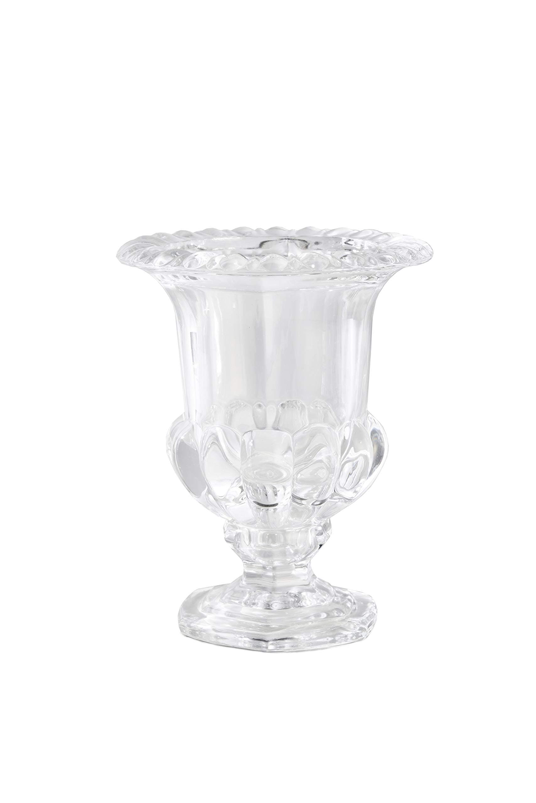 Serene Spaces Large Glass Urn, 9" Tall, 7" Diameter, Wedding Event Centerpiece