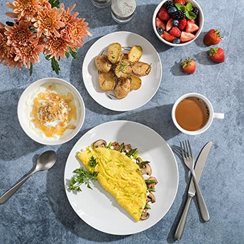 Gibson Home Zen Buffet Porcelain Dinnerware Set for 6 (30pcs), White