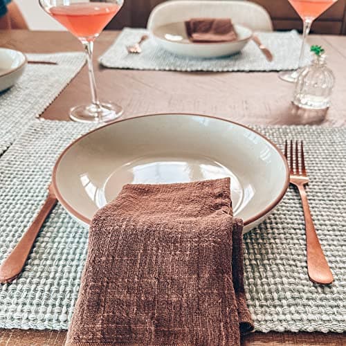 Mora Ceramic 30oz Large Pasta Bowls, Set of 4 - Microwave & Oven Safe - Modern Porcelain Stoneware Dinnerware