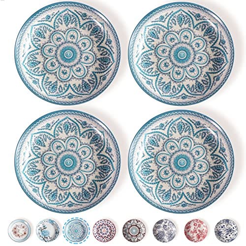 Artena Bohemia Porcelain Pasta Bowls Set of 4, 26oz, 8 Inch, Brown — Blue Bohemia