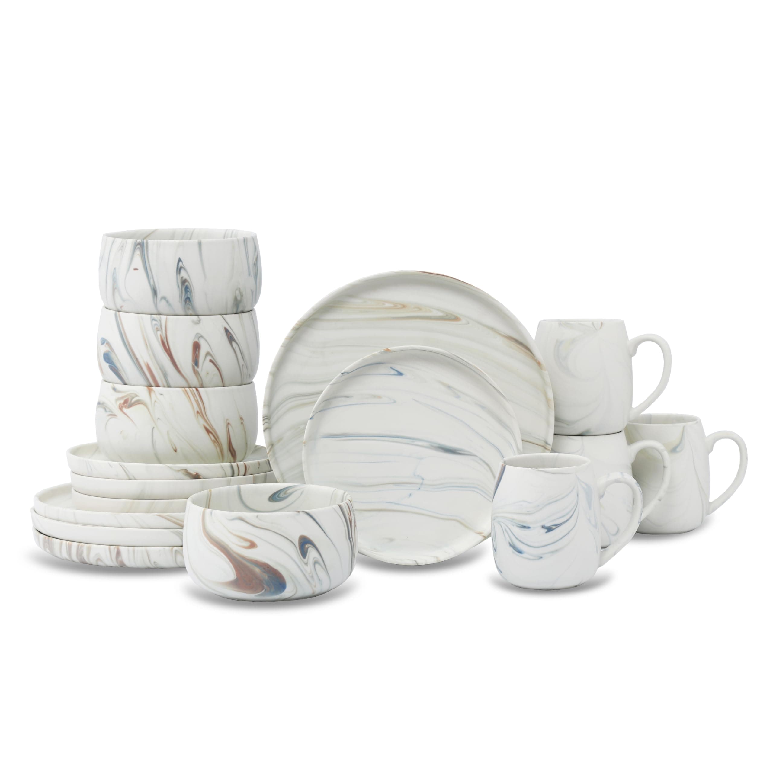Lorren Home Trends 16-Piece Dinnerware Set, Dishwasher & Microwave Safe