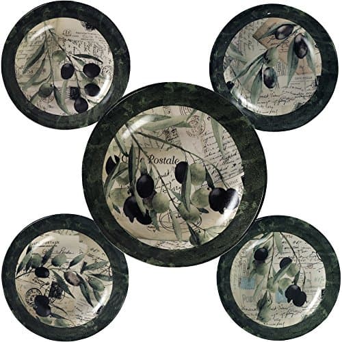 Certified International Fresh Herbs Olivia 5 Piece Pasta Bowls, Multicolor