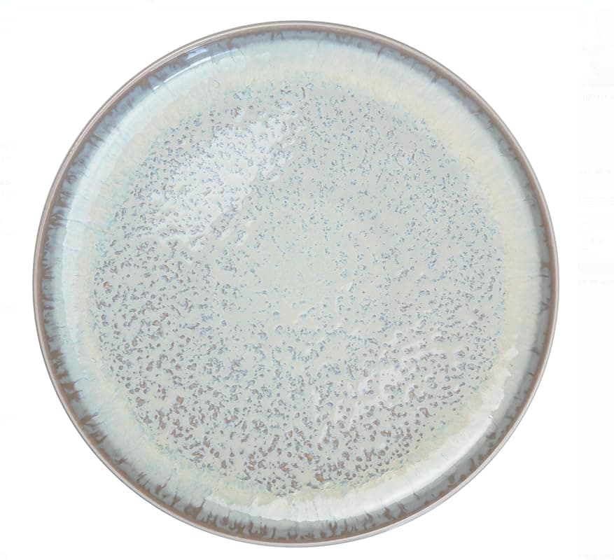 Modern Beige and Blue 32-Piece Stoneware Dinnerware Set - Scratch Resistant & Dishwasher Safe — light / beige