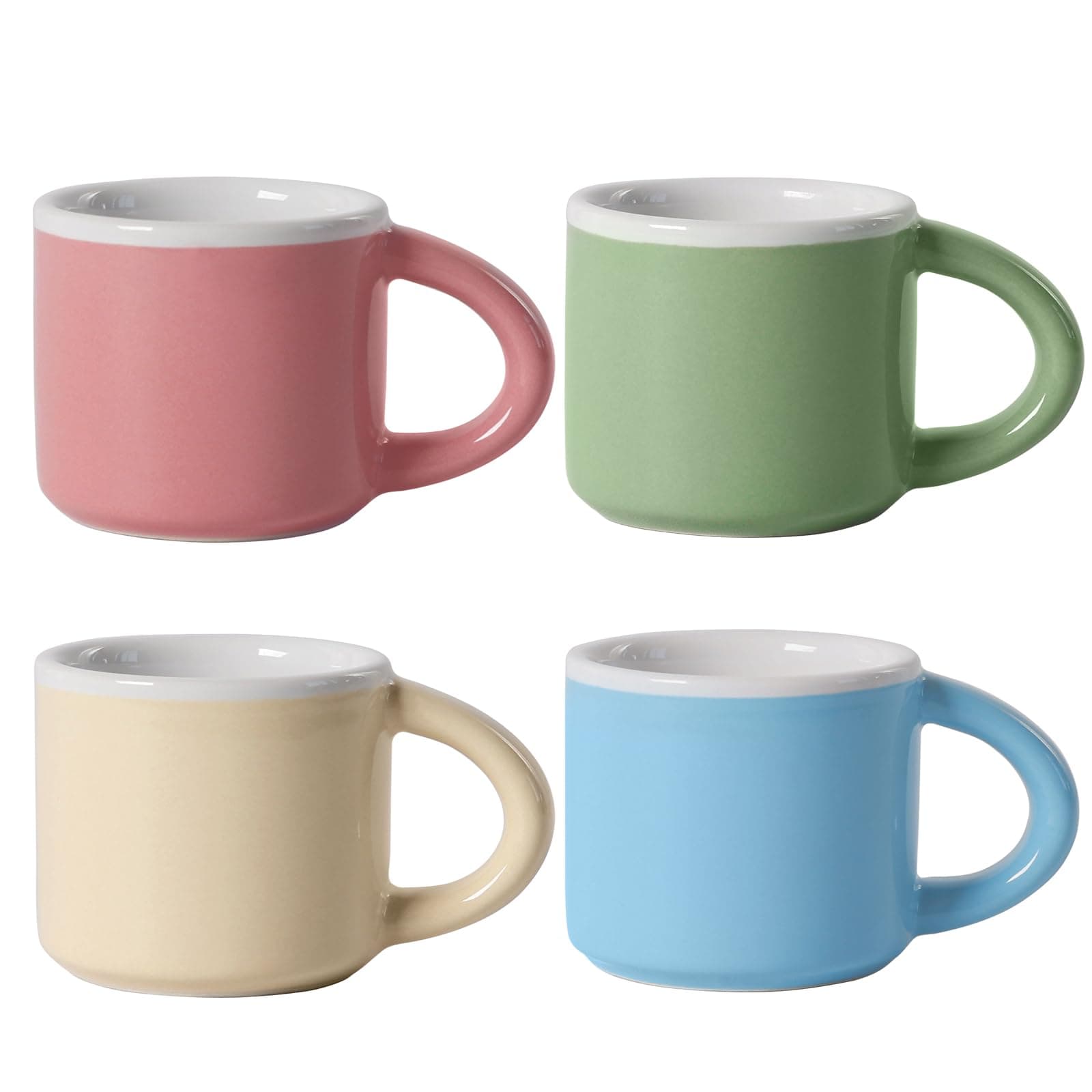 INGOFIN Ceramic Espresso Cups Set of 4, 2 oz Demitasse Mug Accessories