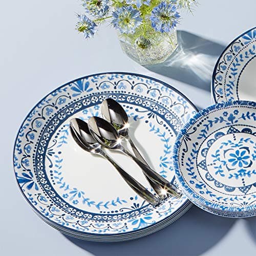 Corelle Vitrelle Portofino 18-Piece Dinnerware Set, Triple Layer Glass