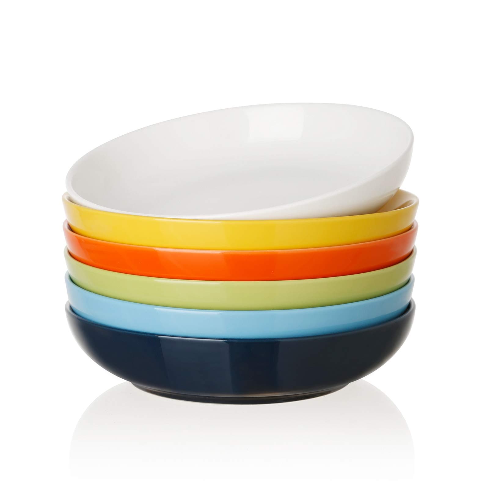 Sweejar Multi-Color Ceramic Pasta Bowls Set, 23 oz (Set of 6)