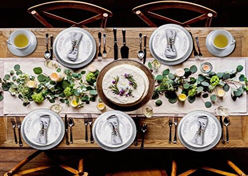 Lorren Home Trends 57-Piece Porcelain Dinnerware Set - Service for 8