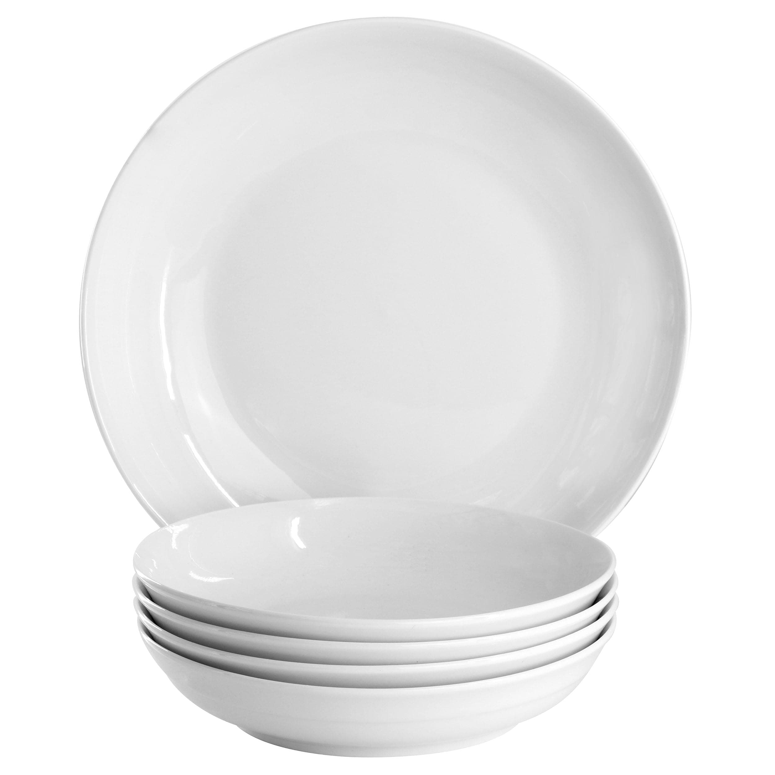 5 Piece White Ceramic Serving and Pasta Bowl Set by Gibson Home