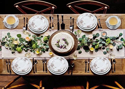Lorren Home Trends Cora-57 Dinnerware Set - Bone China for 8