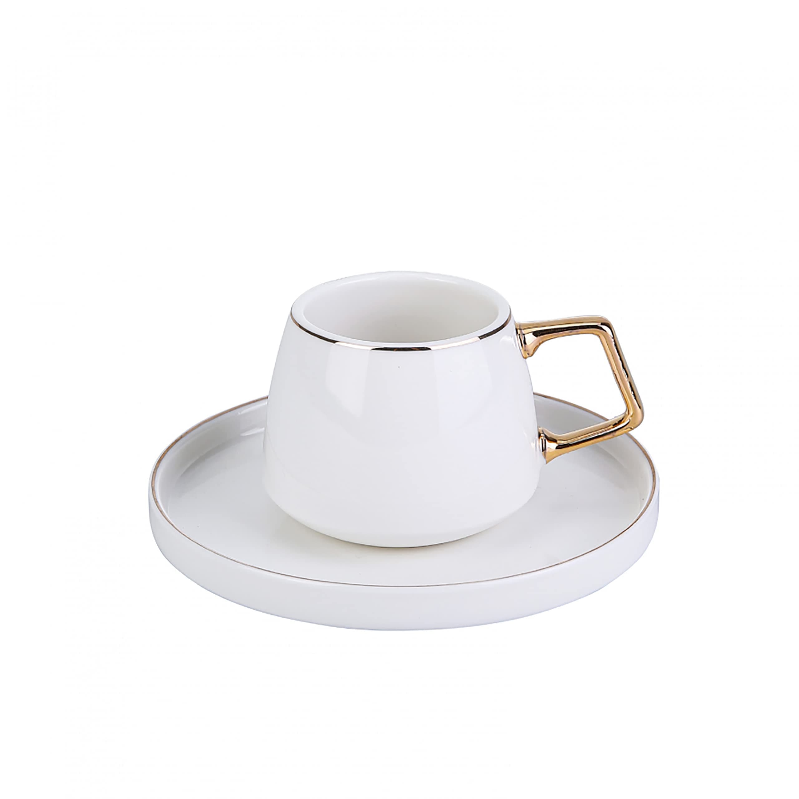 KARACA Saturn Gold Turkish Coffee Cup Set for 6 People