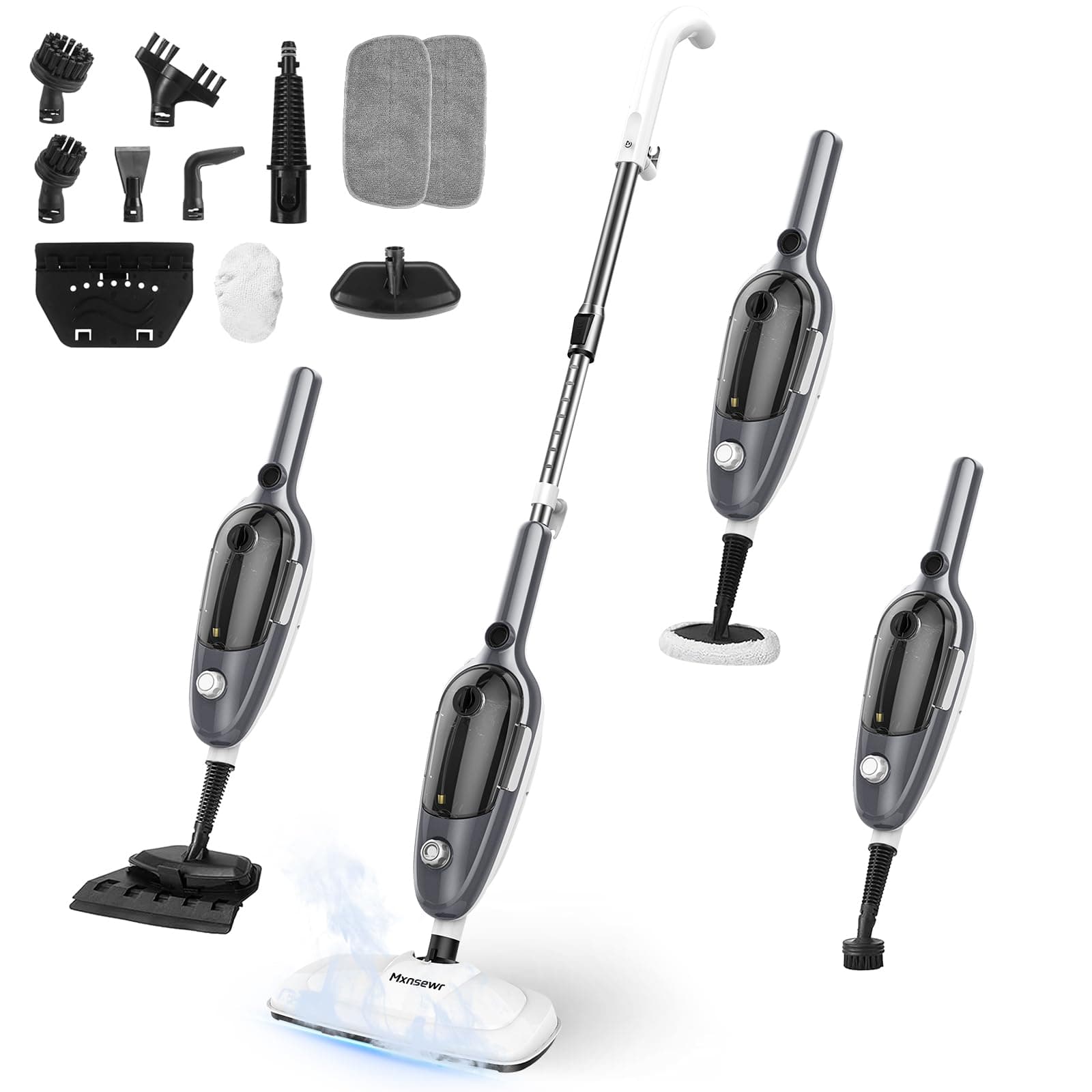 Steam Mop - Powerful Handheld Floor Steamer with 11 Accessories, Multi-Purpose for Home Cleaning