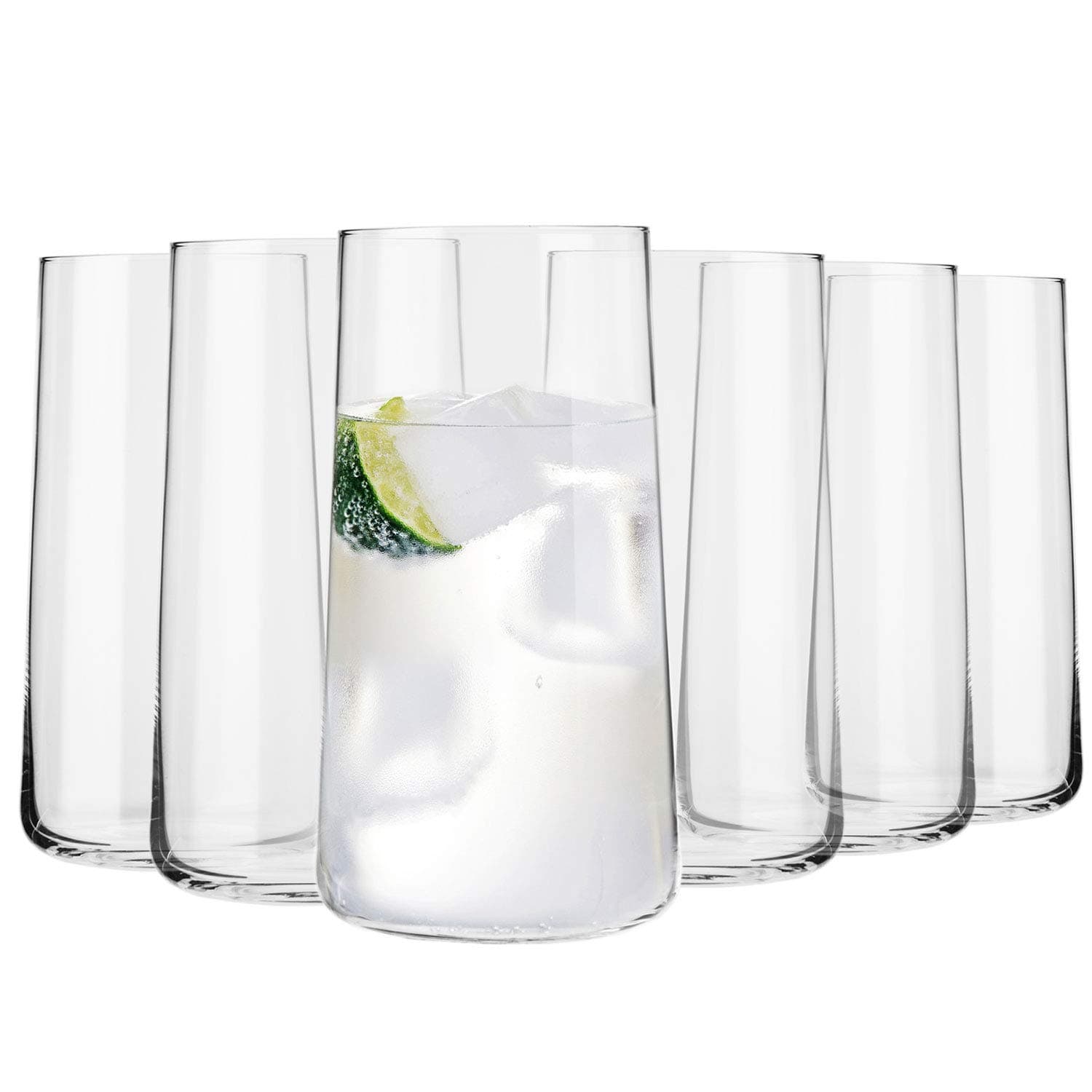 Set of 6 Krosno Tall Crystal Water Glasses, 18.3 oz, Dishwasher Safe, Made in Europe
