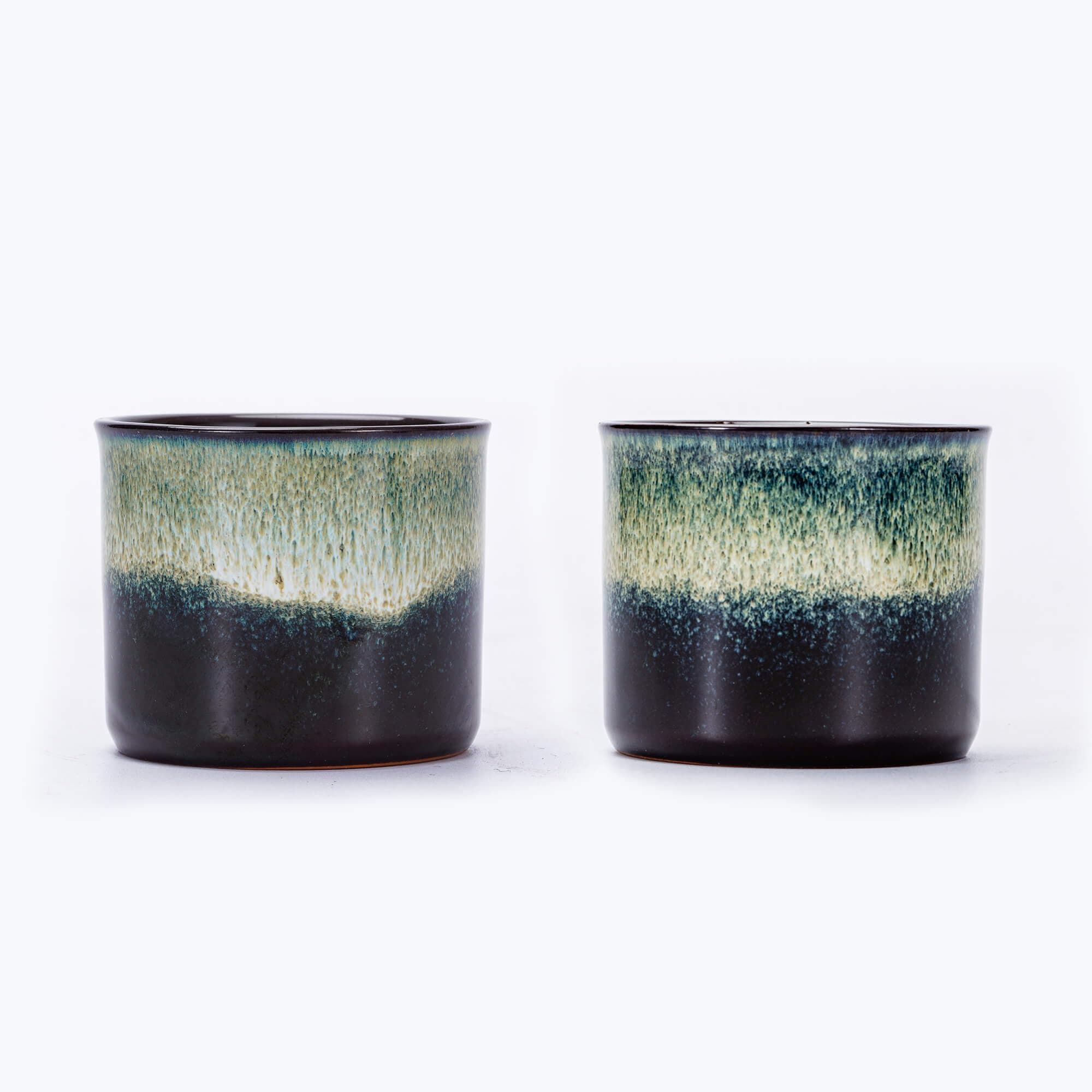 Ceramic Espresso Cups Set of 2, 2.5oz Demitasse Shots