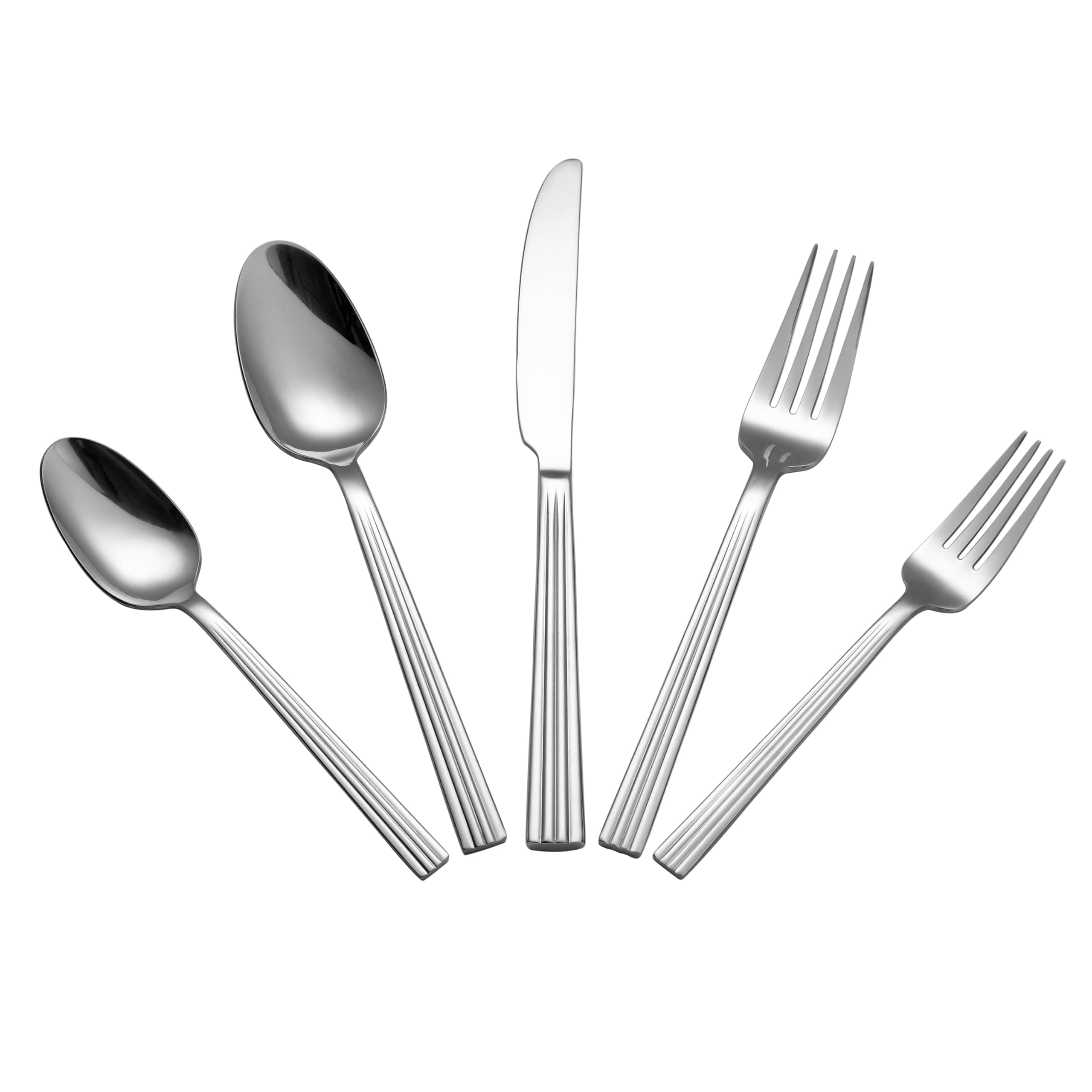 Lorren Home 20 Piece Stainless Steel Flatware Set, Dishwasher Safe, Servings 4