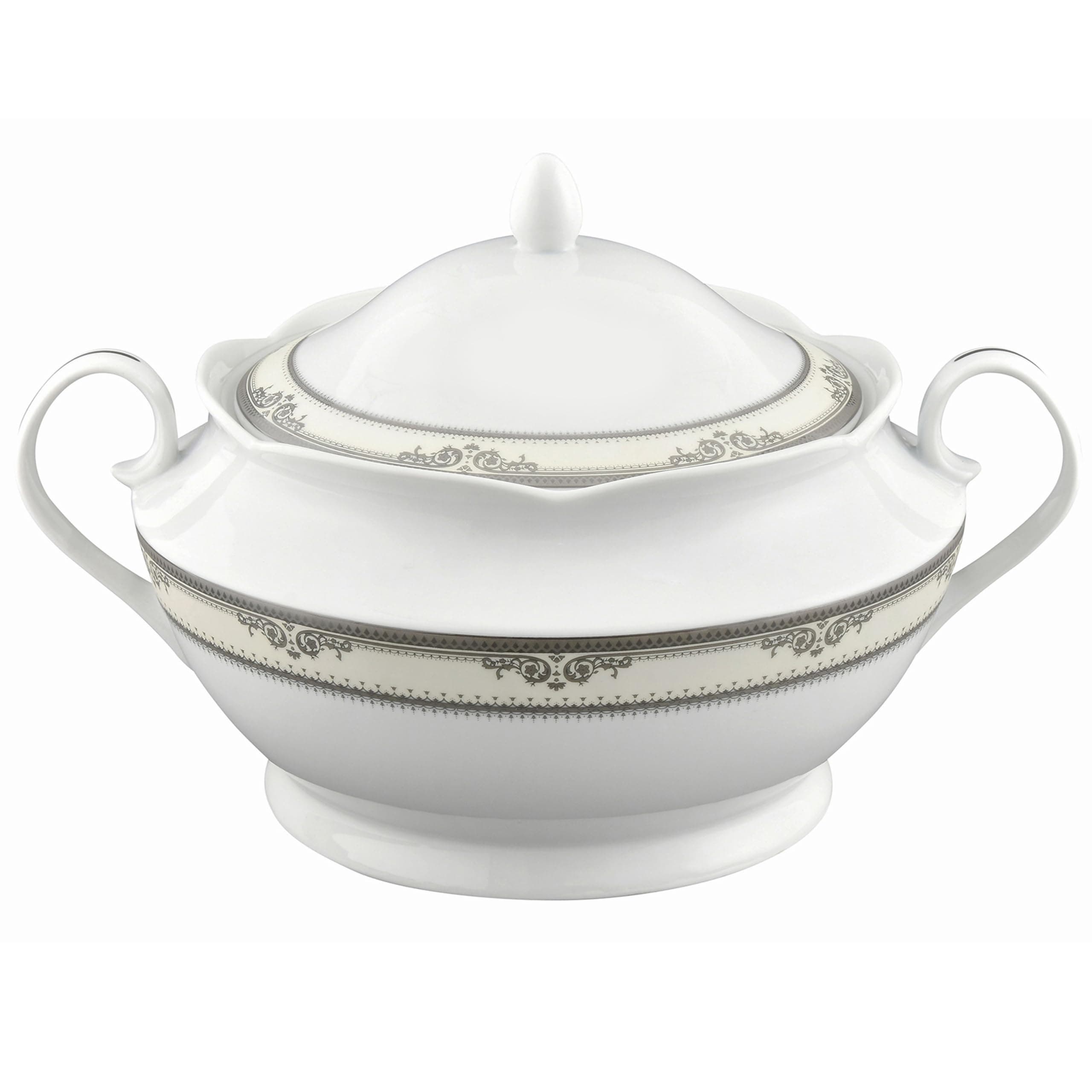 Lorren Home Trends 4.25 Qt Porcelain Souptureen with Lid Victoria