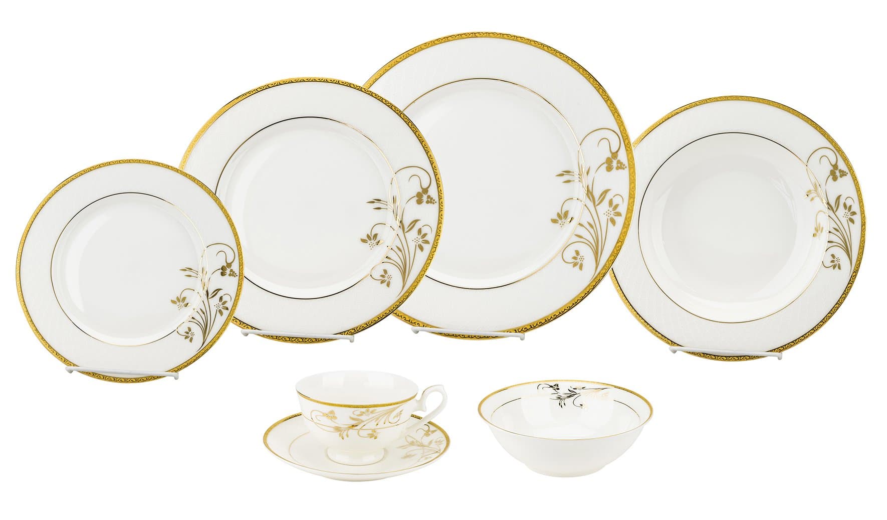 Porcelain Dinnerware Set, 28-Piece Service by Lorren Home Trends/Rosalia Design