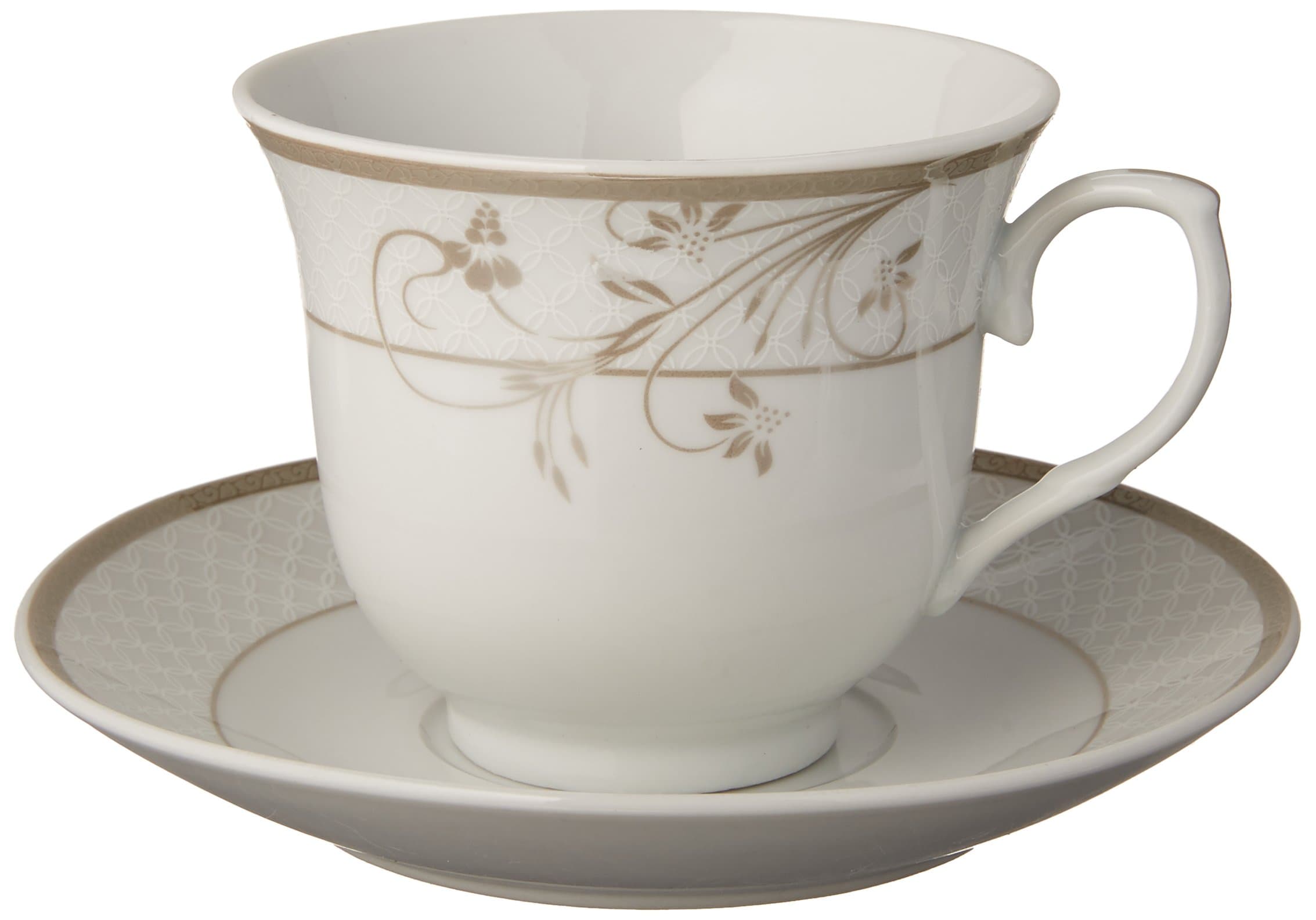 Simplified Floral Design Tea/Coffee Set (4 Persons), Silver