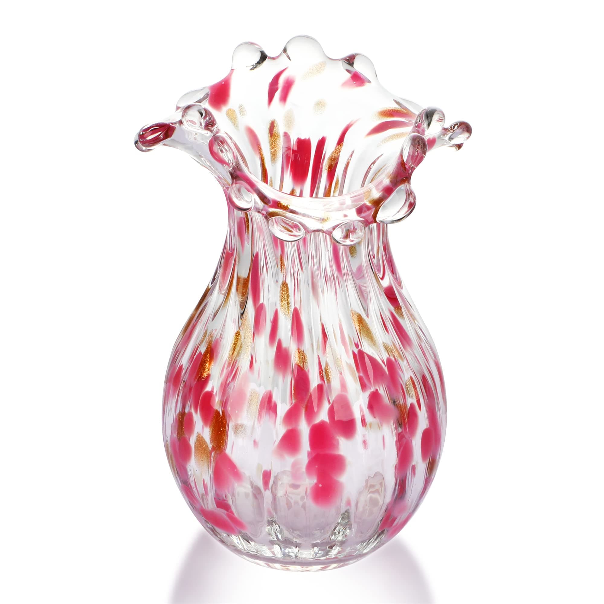 Handblown Glass Vase, Modern Flower Vase for Home Decor
