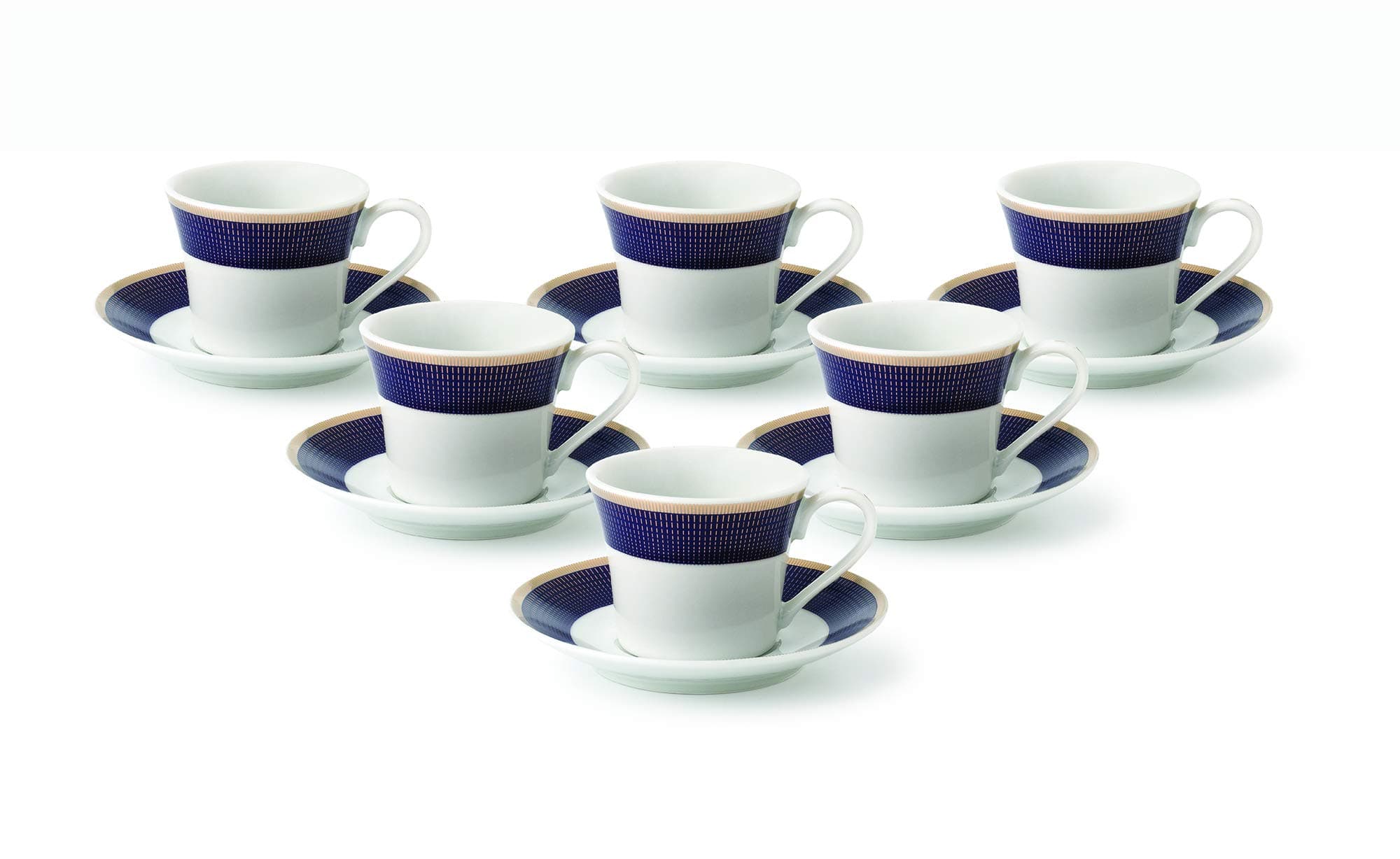 Midnight Blue Cups and Saucers by Lorren Home Trends