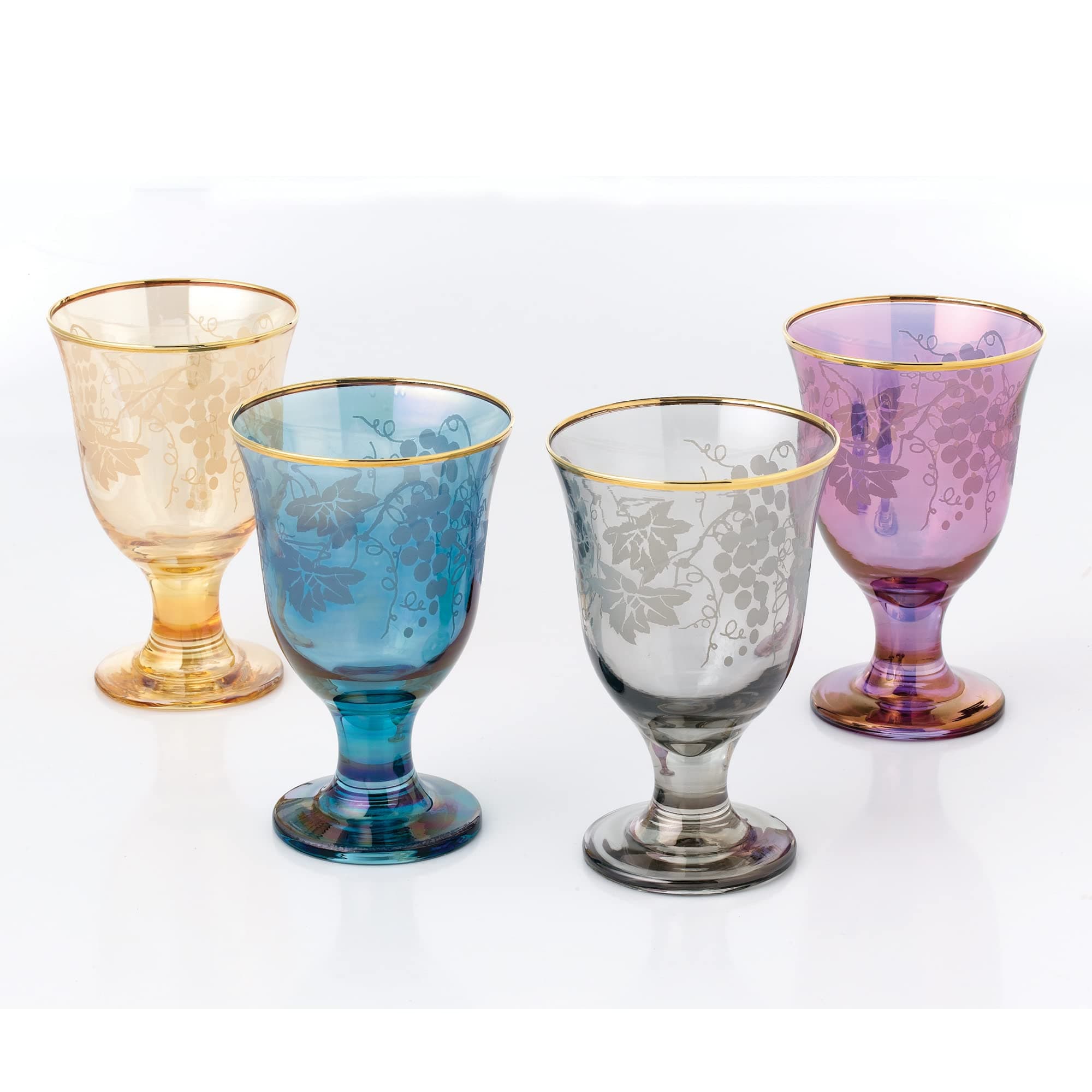 Lorren Home Trends Sangria Gold Finest Glassware for Special Events