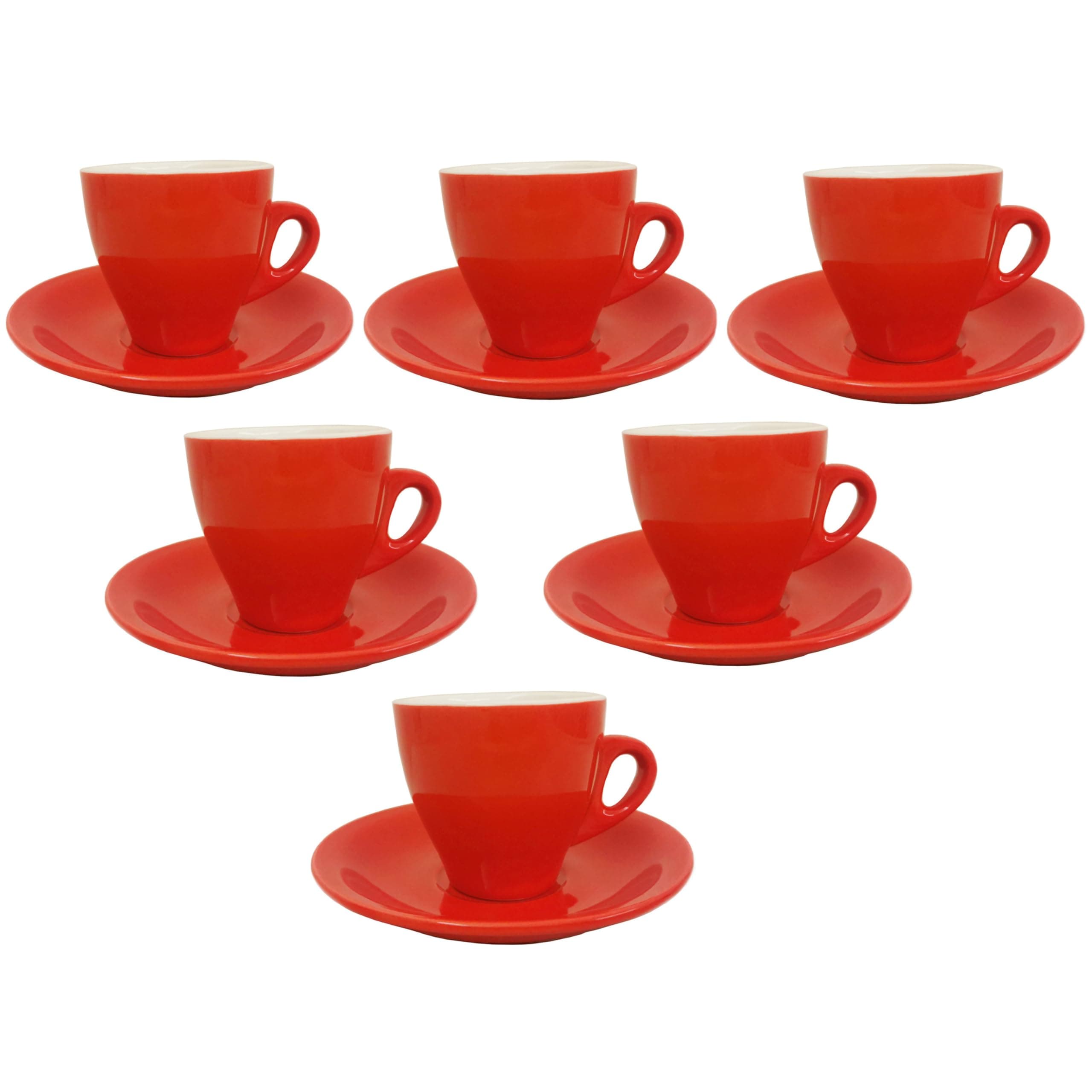 Lorren Home Trends Red Espresso Cups & Saucers, Set of 6