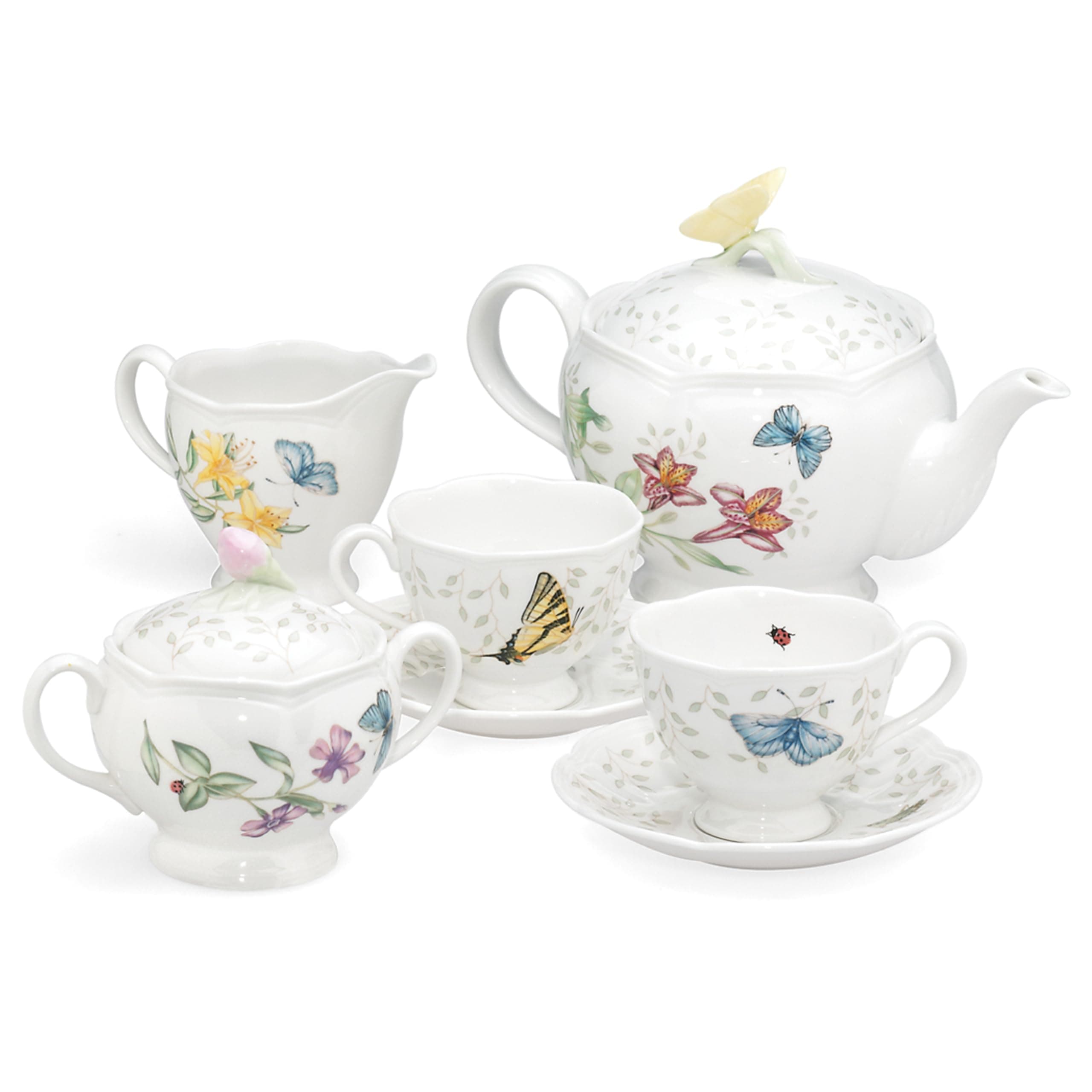 Lenox Butterfly Meadow White Tea Set for 2