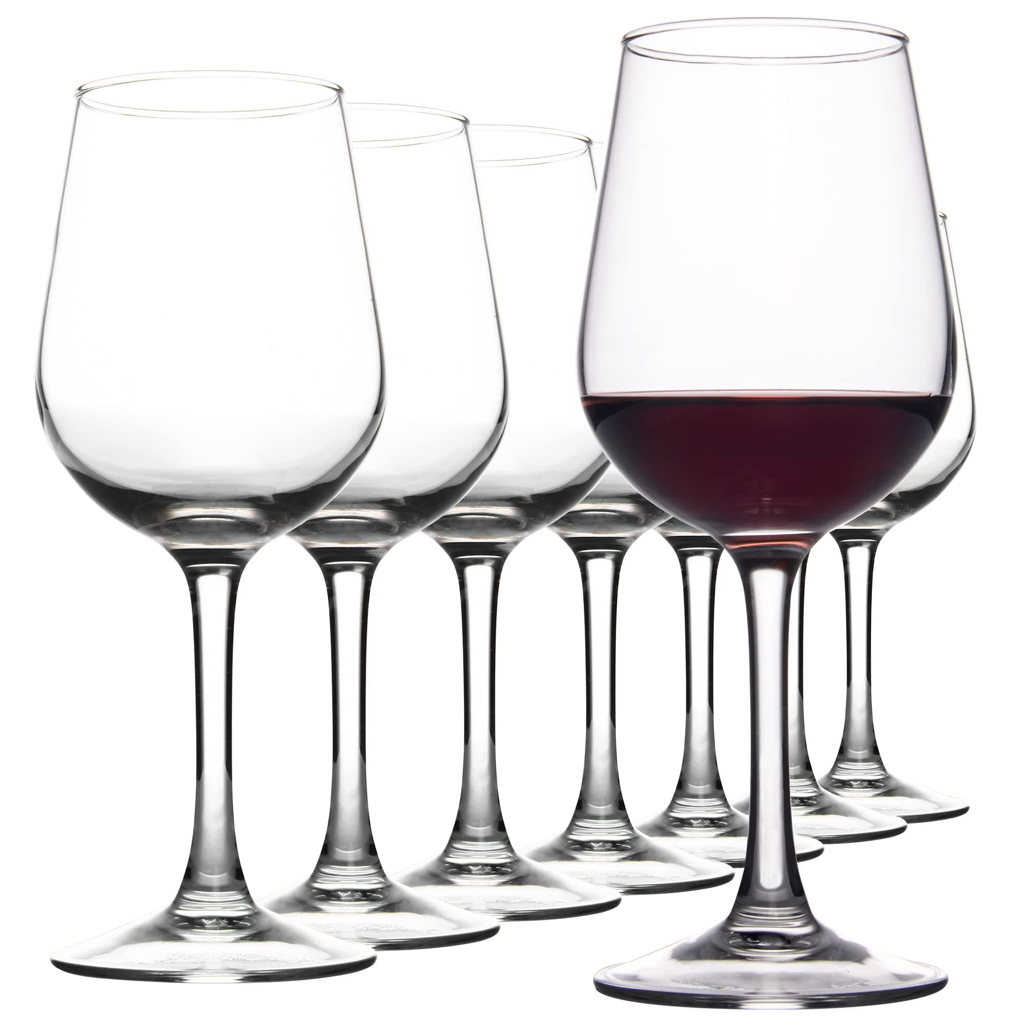 Shock Resistant Tempered Wine Glass Set for Red & White Wine (Set of 8, 15.5 oz)