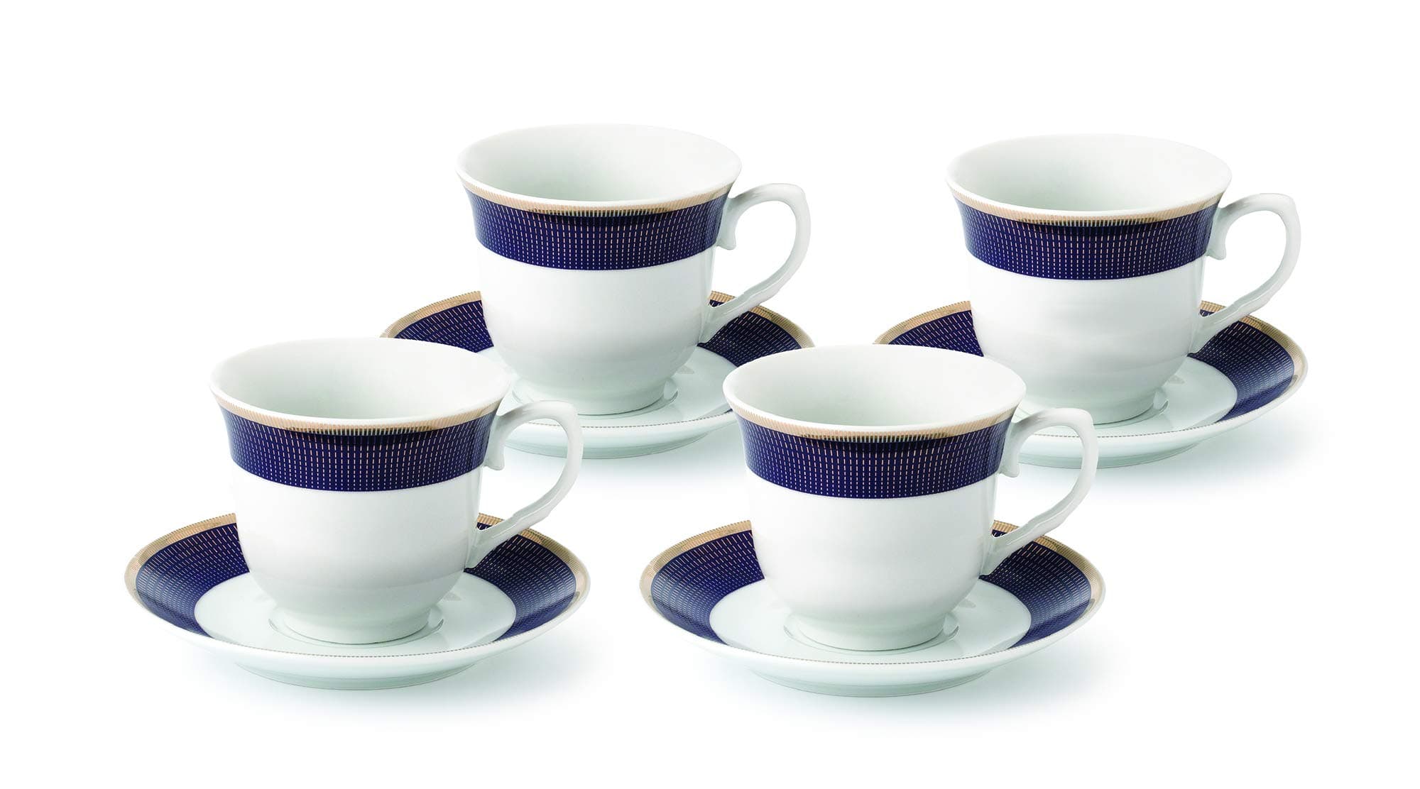 Midnight-4 Cups and Saucers, Blue