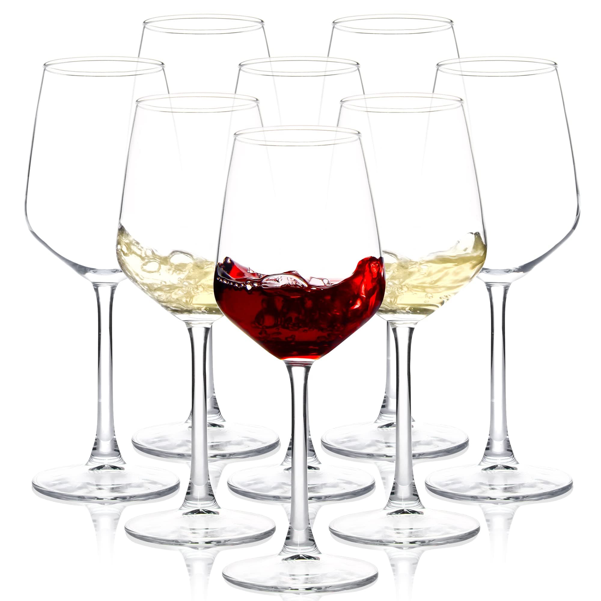 12oz Clear Red/White Wine Glasses Set of 8 for Party, Wedding & Home