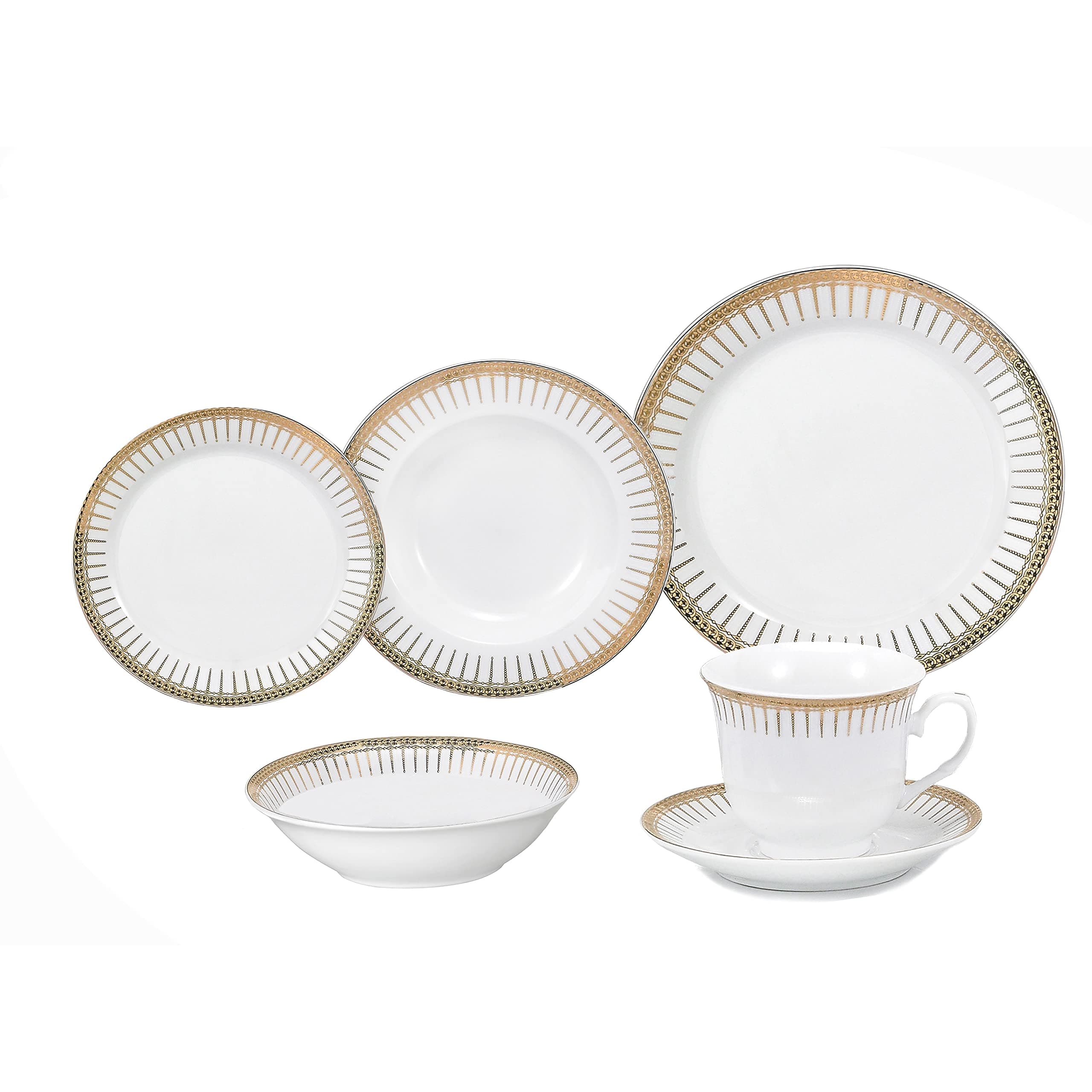 Lorren Home Trends Aria Gold Dinner Set