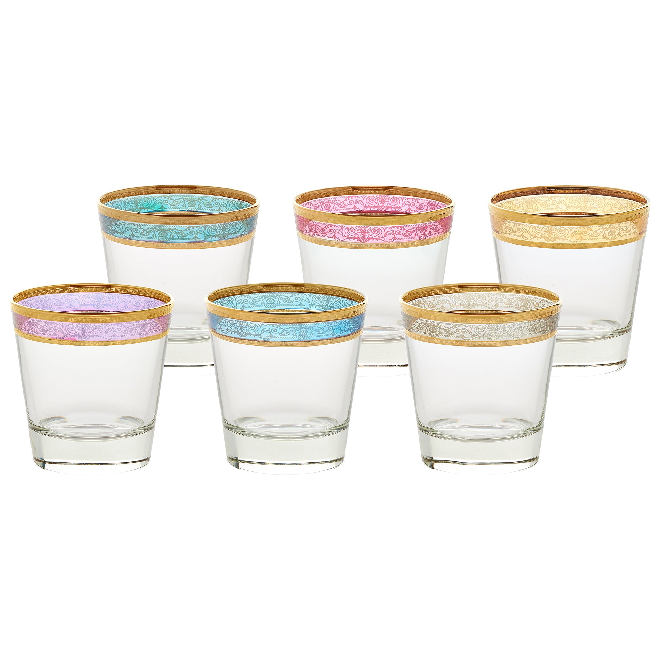 Melania Collection Multicolored Glass Set - Set of 6