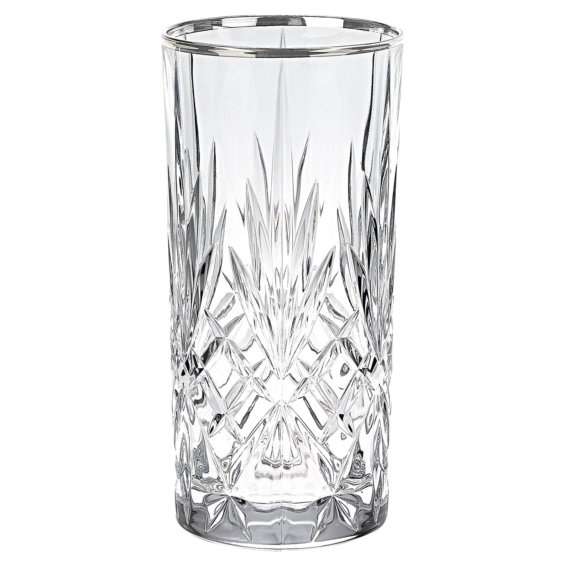 Crystal Glass Set with Silver Band for Home Use