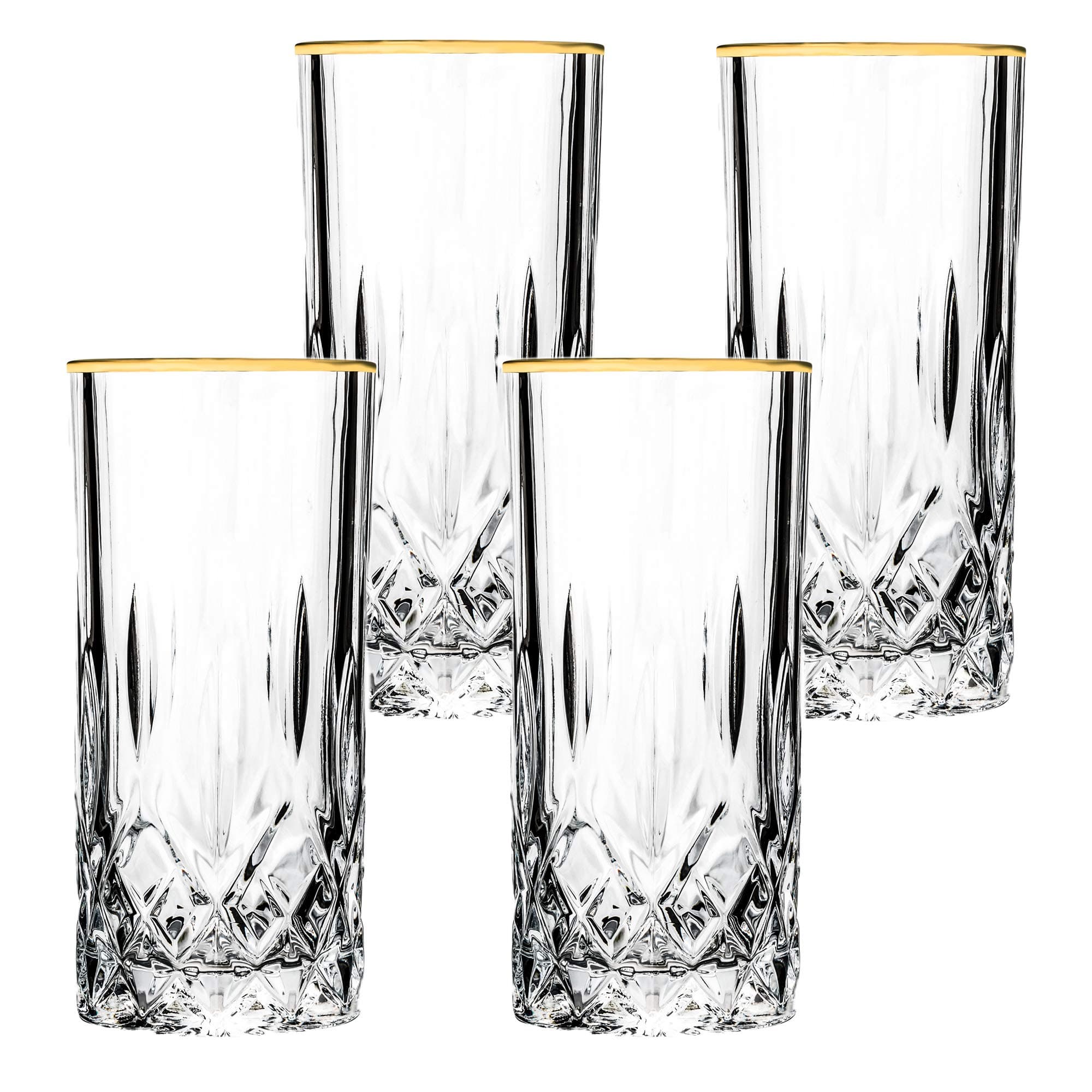 Lorren Home Trends Highball Glass, Gold