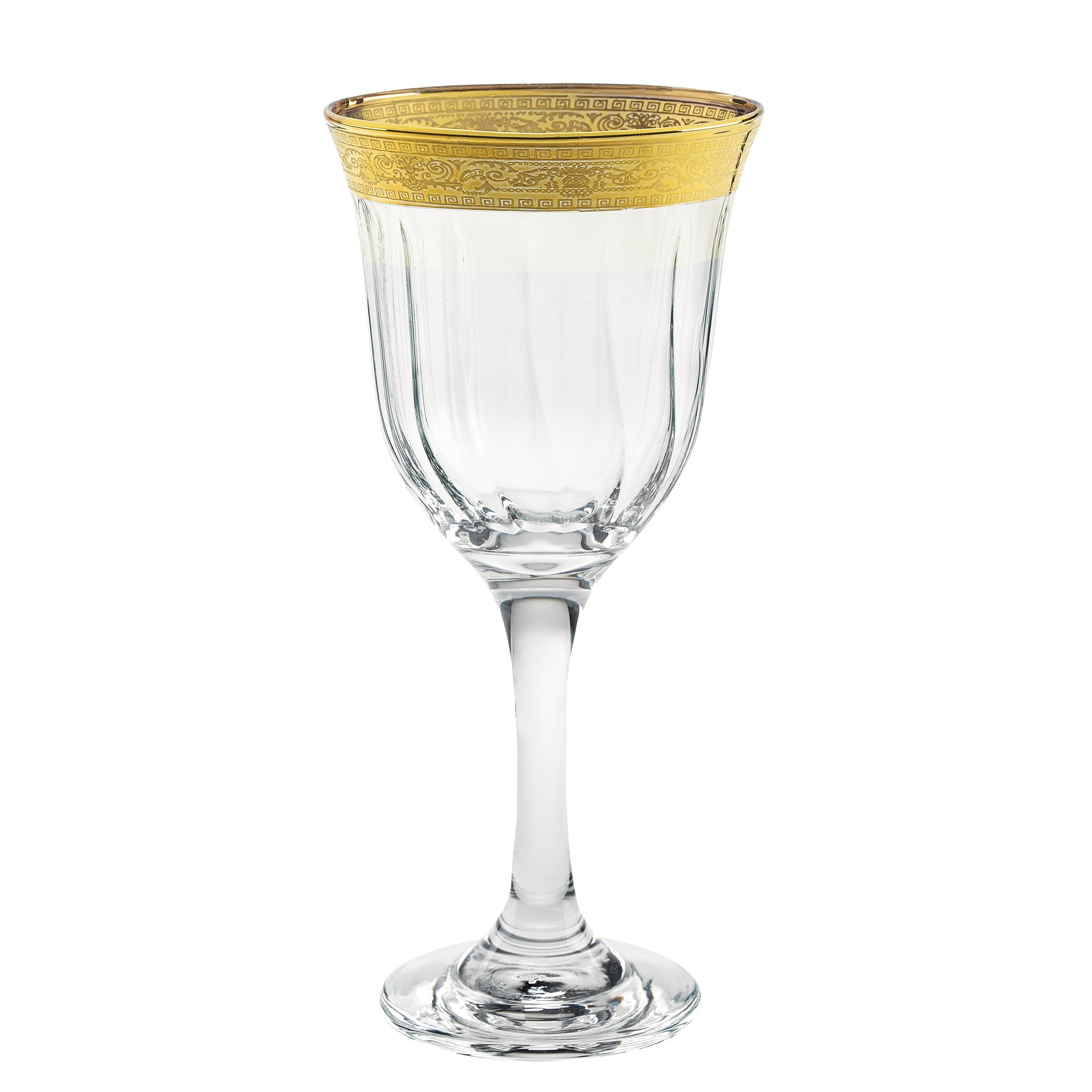 Lorren Home Trends Melania Collection Red Wine Set of 6, Gold, Clear