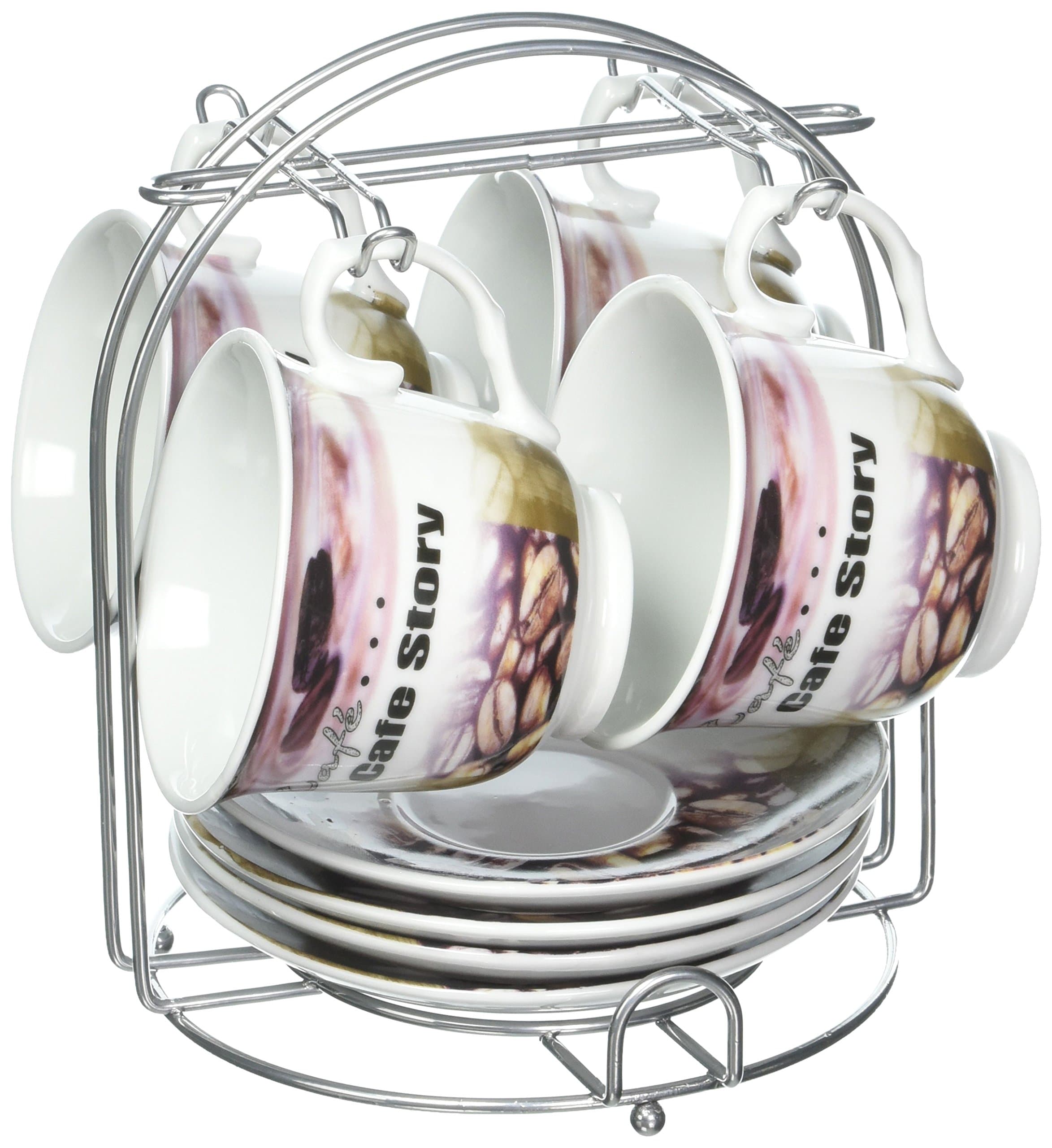 5-Piece Tea/Coffee Set, Brown Coffee Design