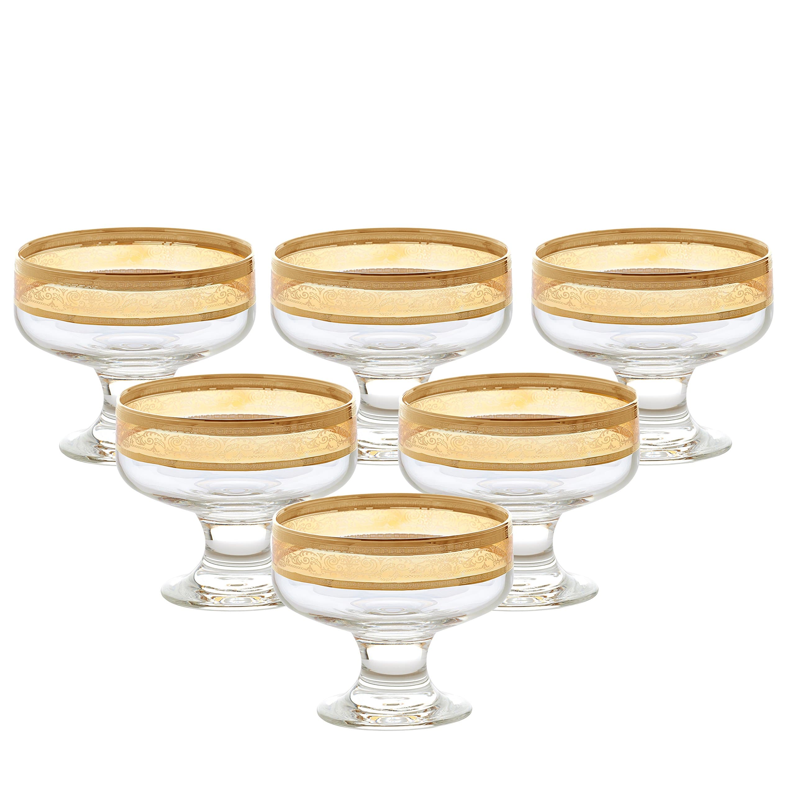 Amber Bowls Set of 6 - Lorren Home Trends Melania Collection