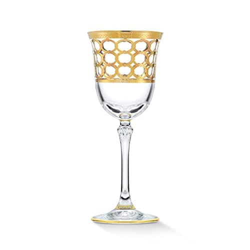 Lorren Home Trends Infinity Gold Ring Red Wine Goblet Set