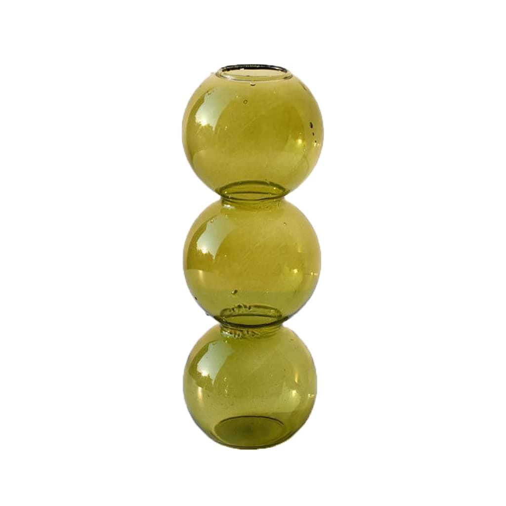 Green Glass Vase Decor for Living Room & Bedroom - Home Accessories