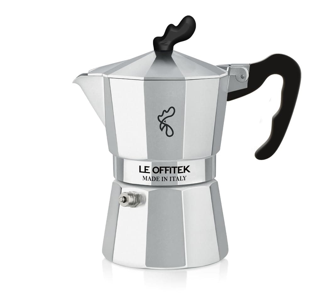 Amika Made In Italy Classic Stovetop Espresso Maker, 6 Cup, Silver