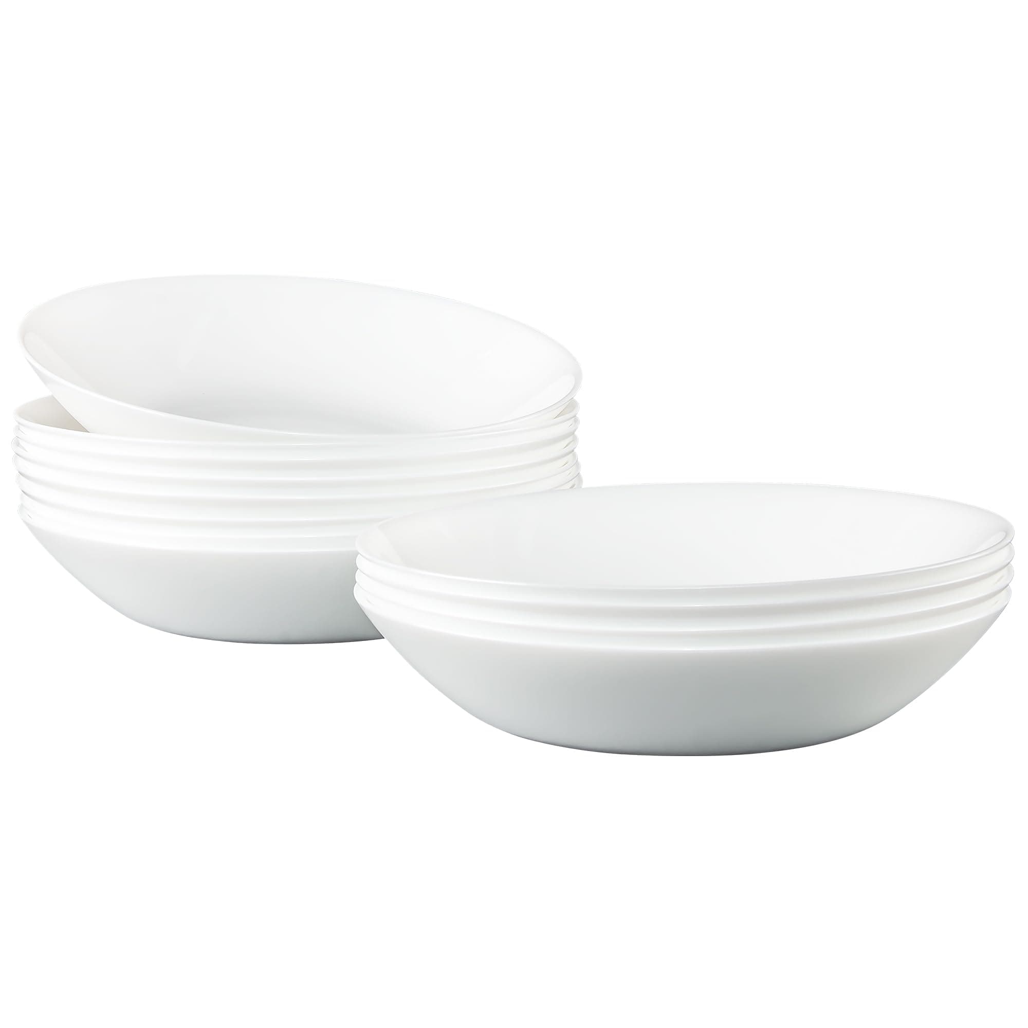 12-Piece Tempered Glass Pasta Bowls Set, 7-4/5 Inch Round