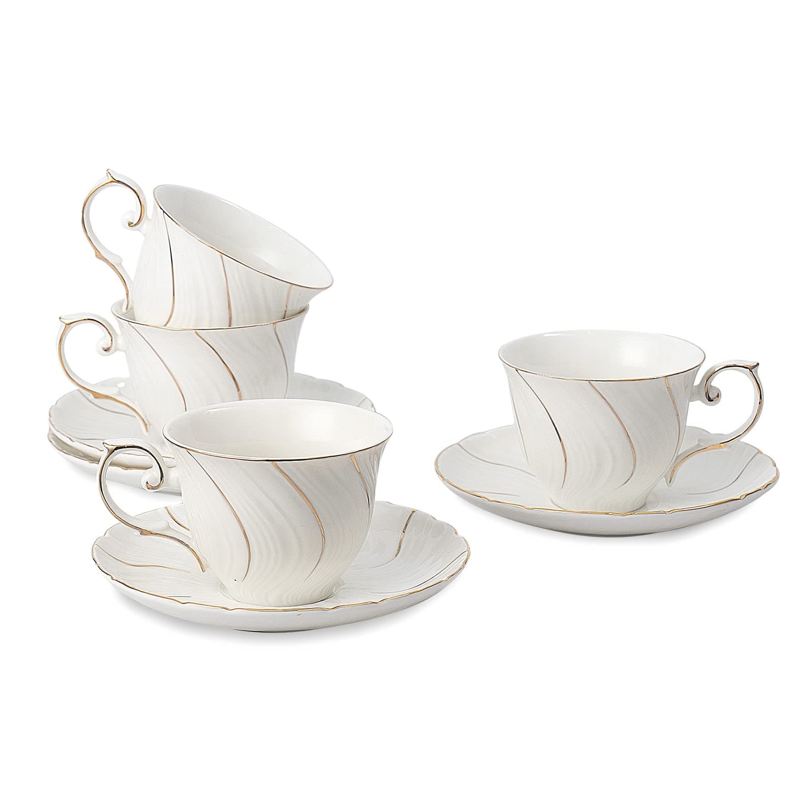 Ceramic Coffee Mugs Set of 4 - White - 6oz