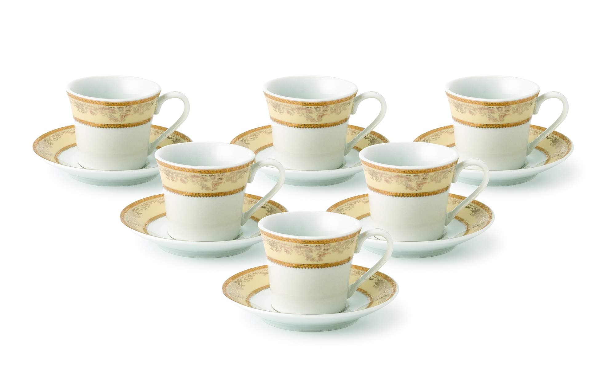 Chloe-6 Gold Cups and Saucers