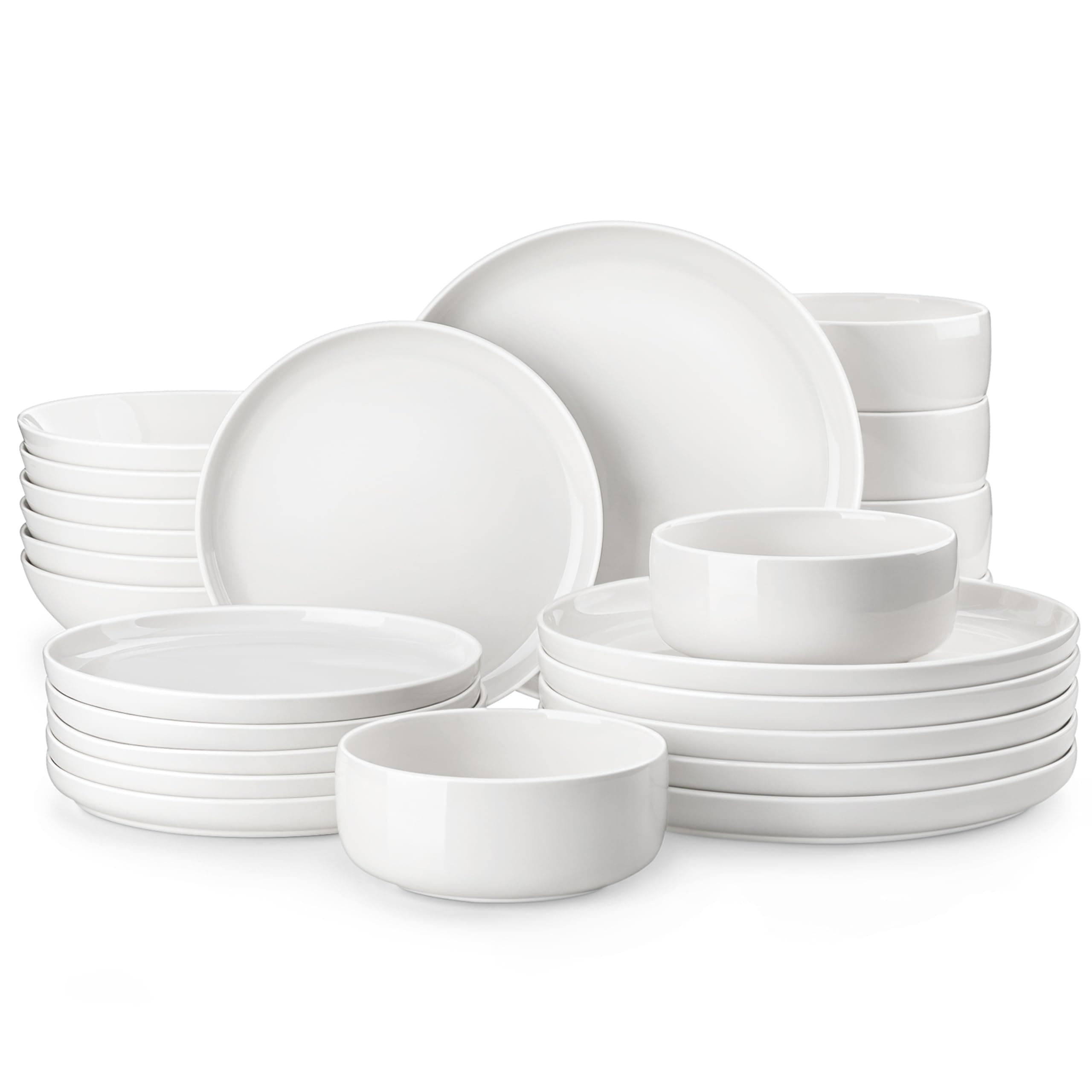 MALACASA Series LUNA 24-Piece Modern Porcelain Dinnerware Set
