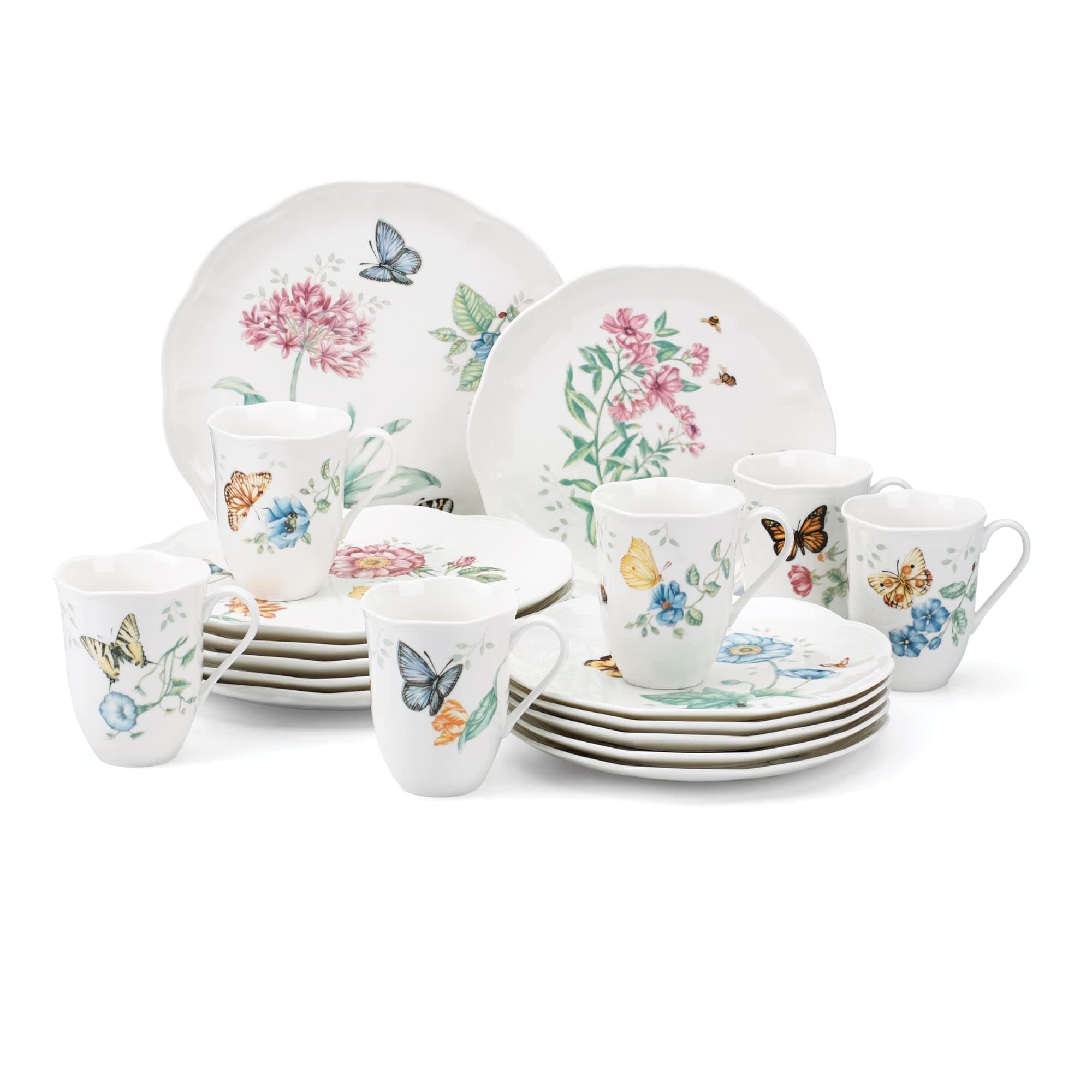 Lenox Butterfly Meadow 18-Piece White Dinnerware Set