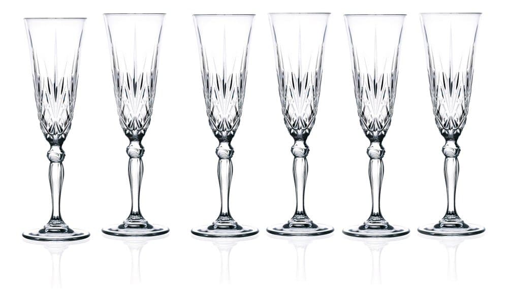 Champagne Flutes Glass Set for Lorenzo RCR Crystal Melodia Collection