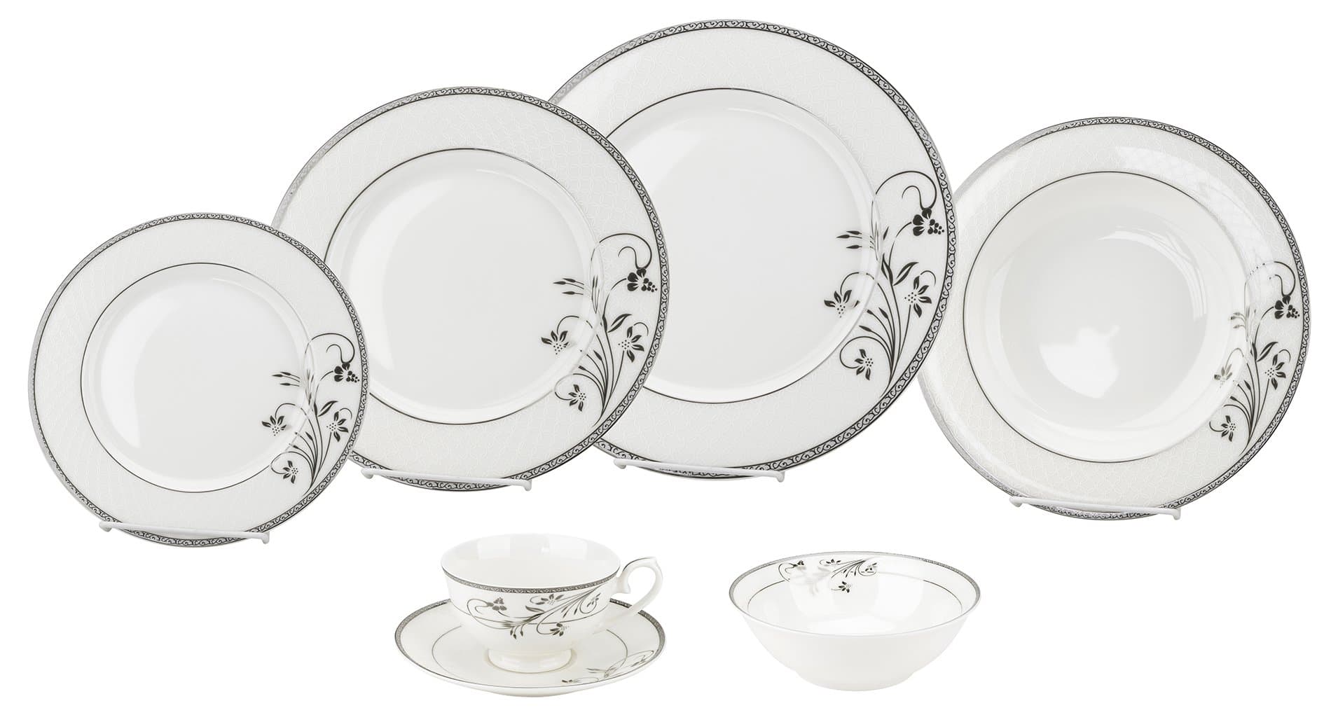 Porcelain Dinnerware Set, 28-Piece Bone China Service