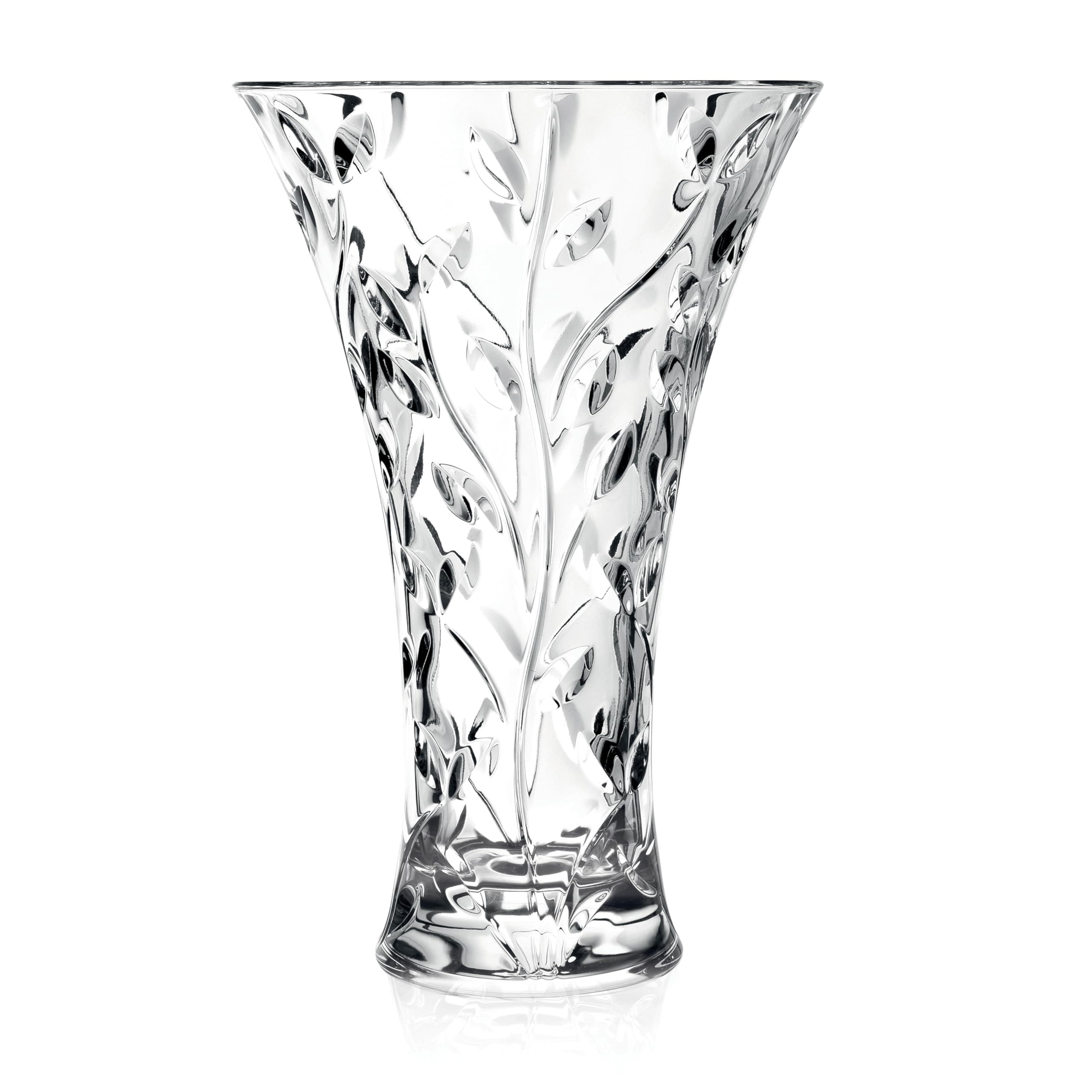 Lorren Home Trends Crystal Laurus Vase 11" Made in Italy