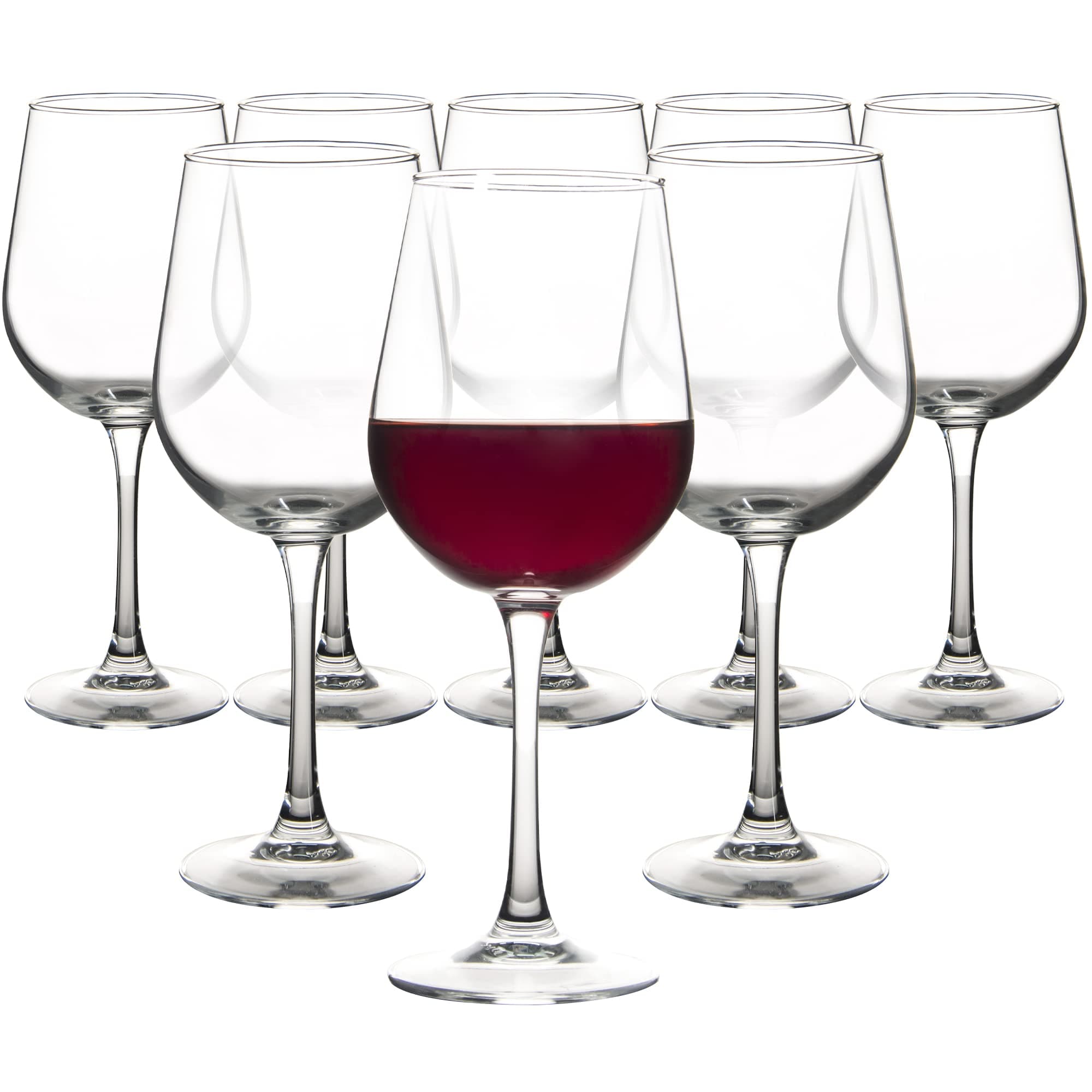 Elegant Red Wine Glasses Set of 8, 15 oz, Durable & Stylish for Special Occasions